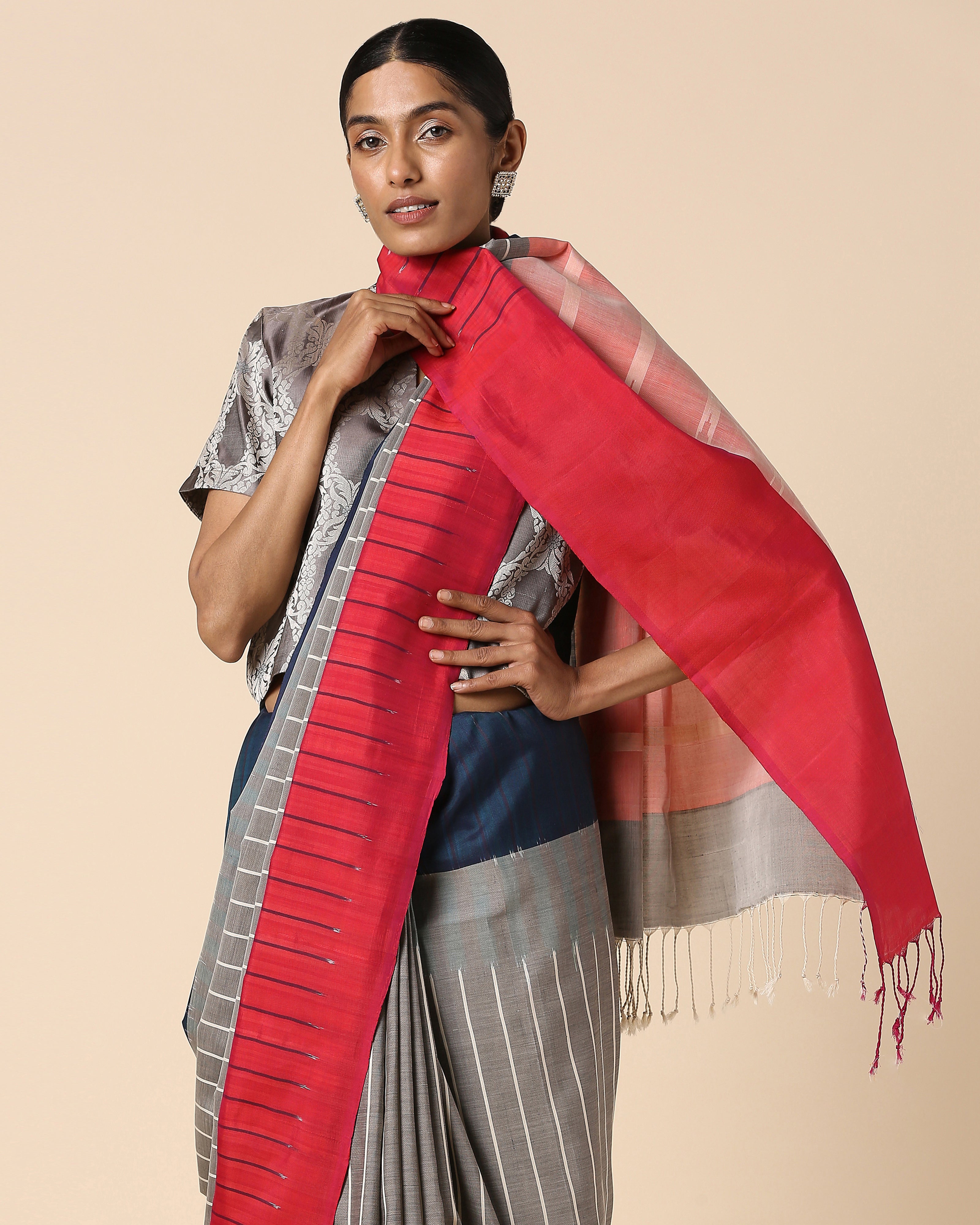 Averie Pochampally Weft Ikat Cotton Silk Saree