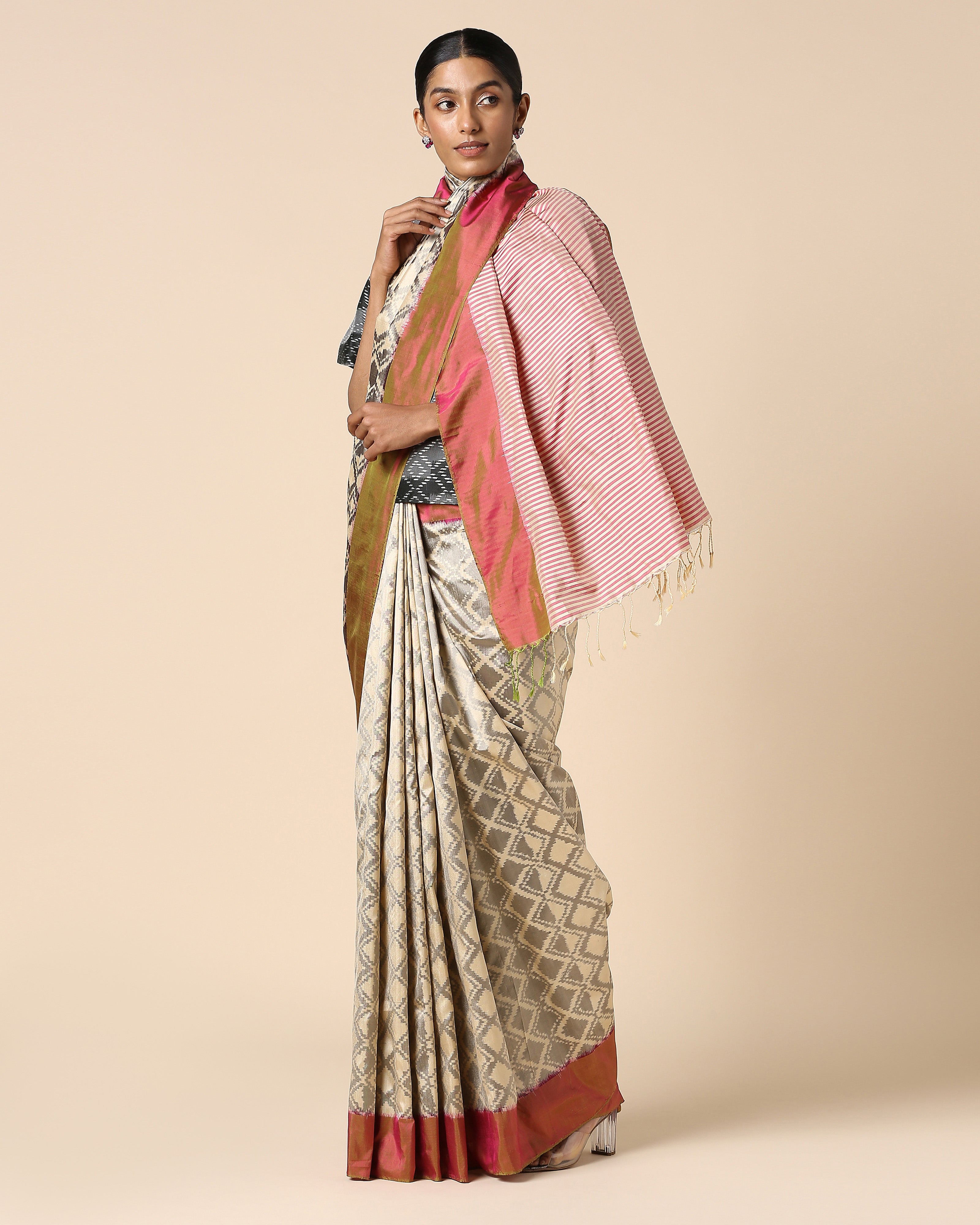 Briseis Pochampally Warp Ikat Silk Saree