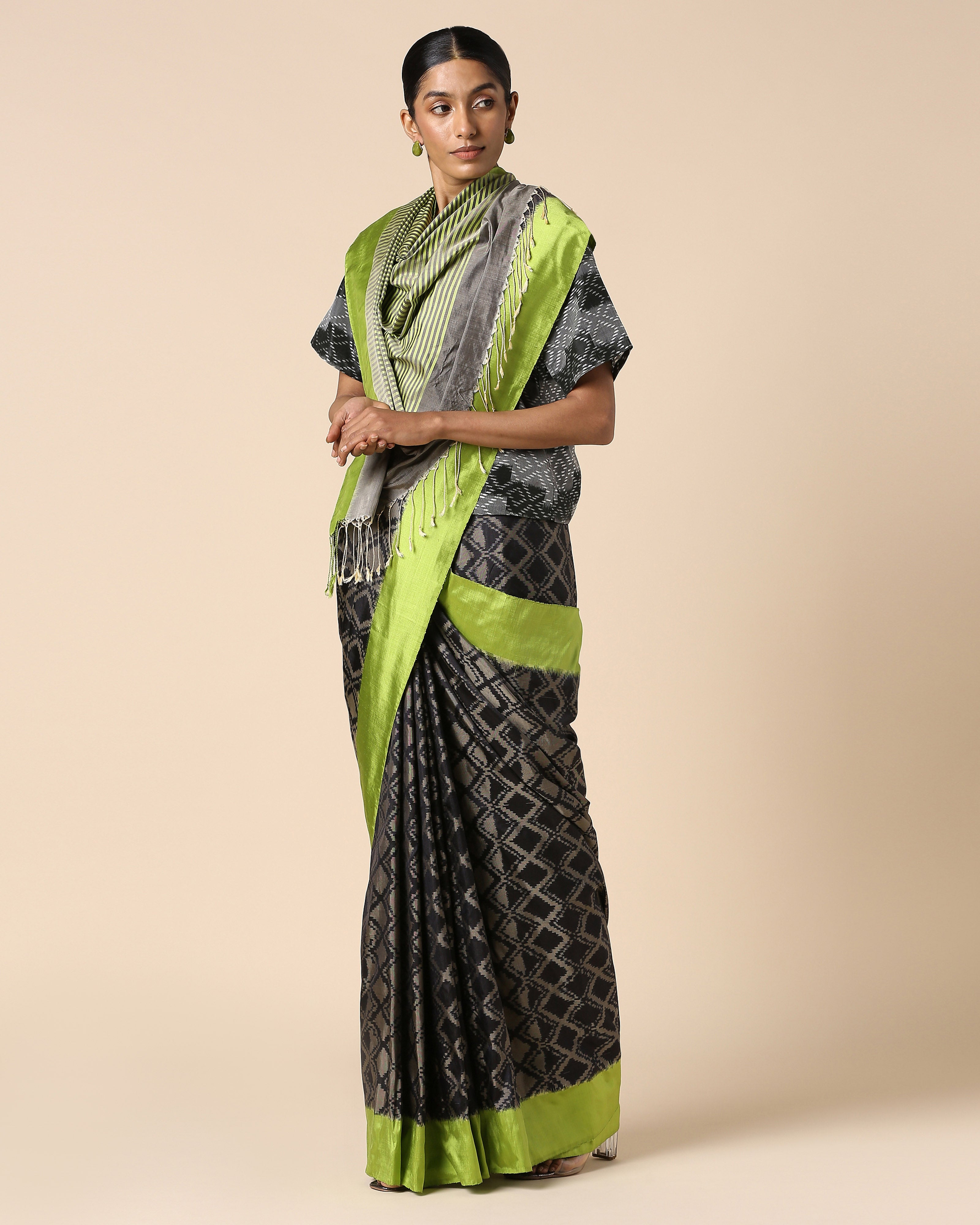 Briseis Pochampally Warp Ikat Silk Saree