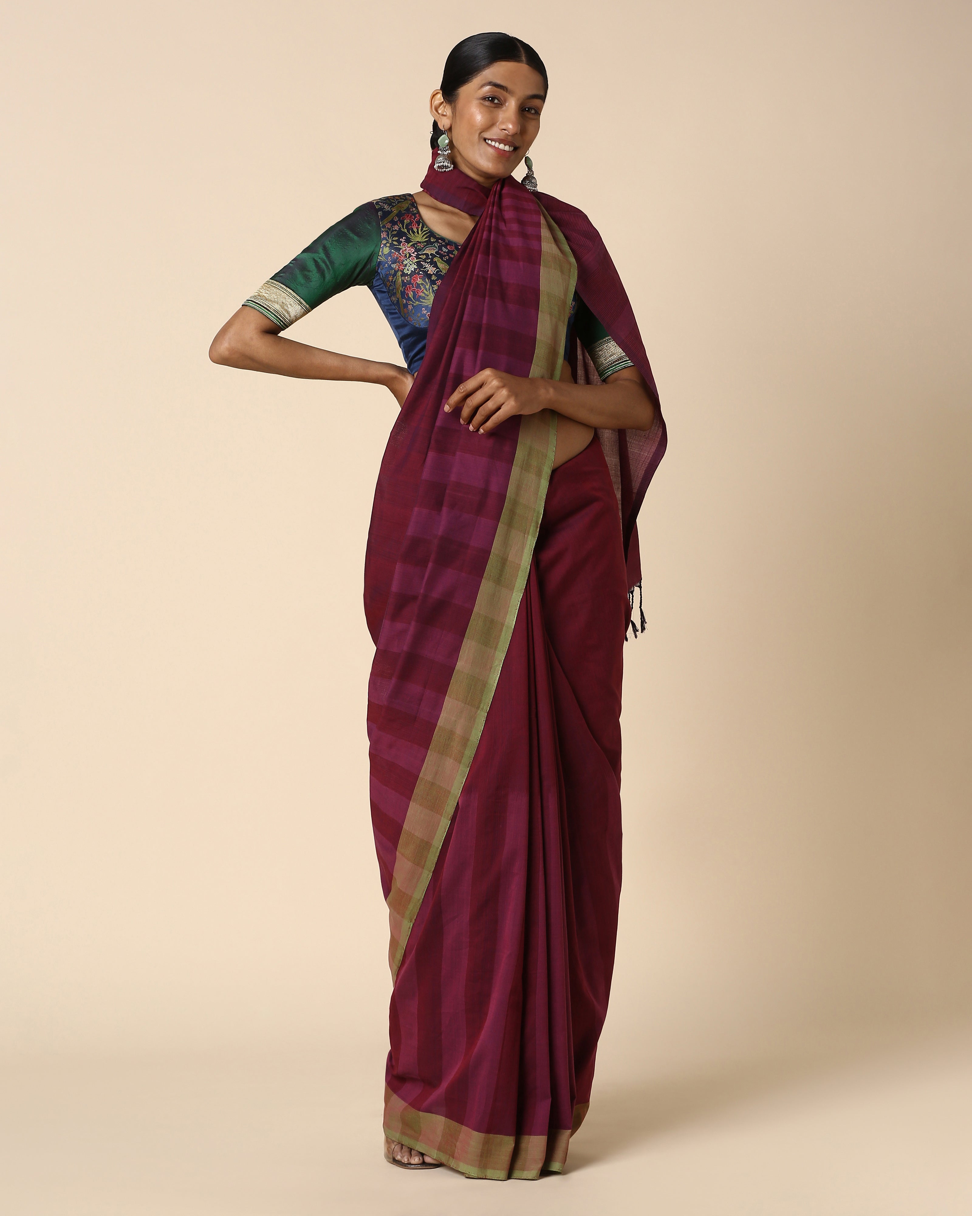 Bellona Pochampally Weft Ikat Cotton Saree