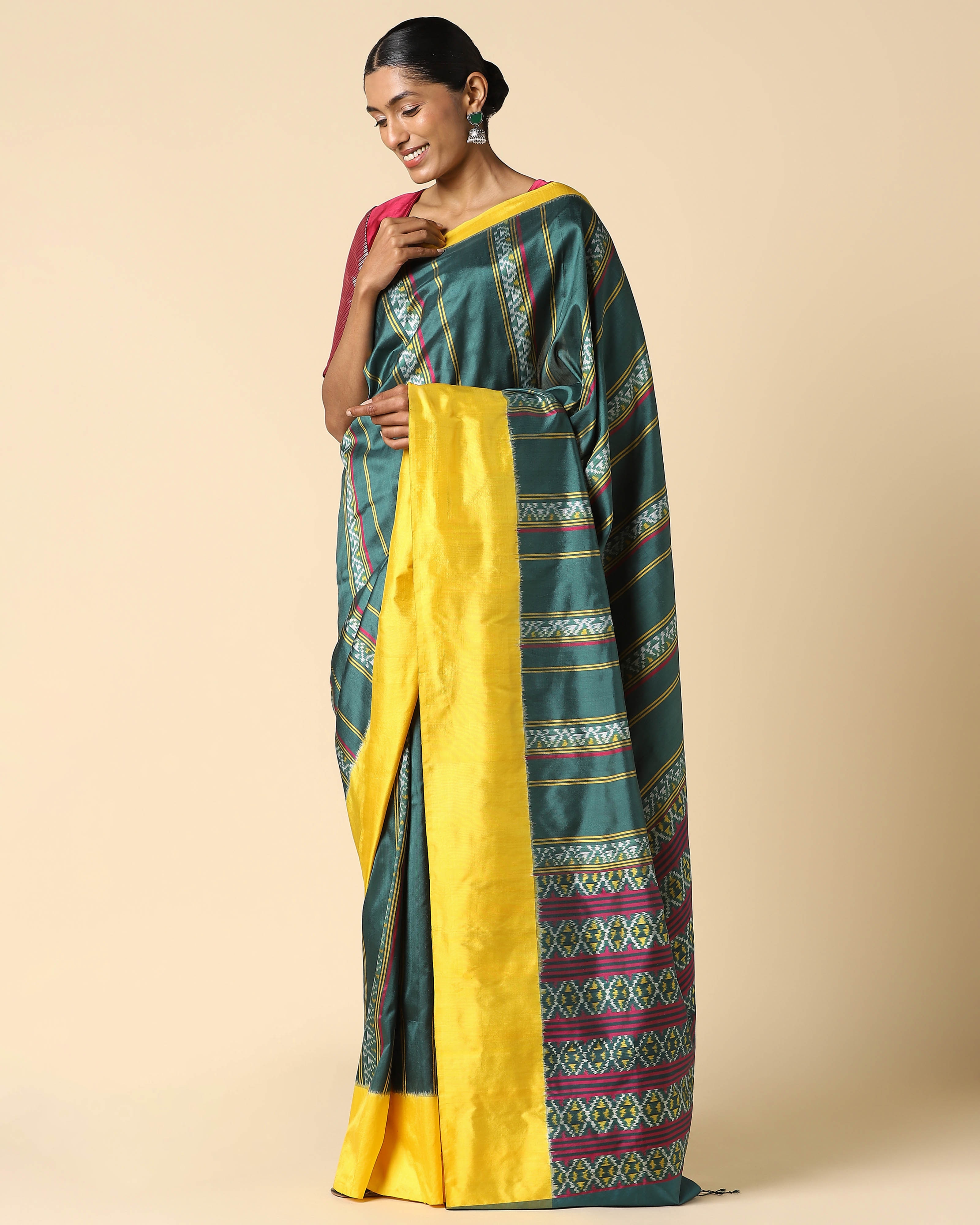 Ezri Pochampally Weft Ikat Silk Saree