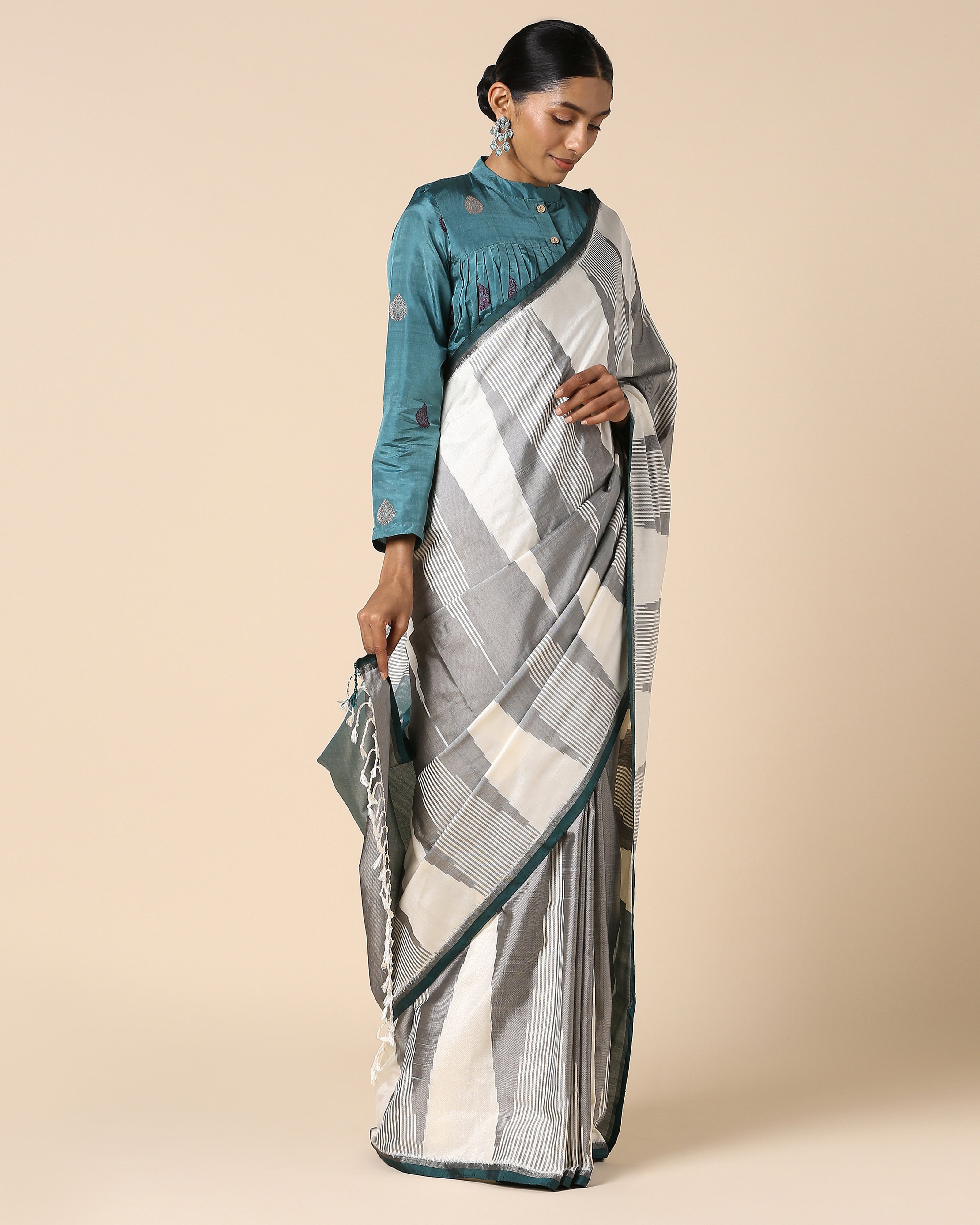 Golda Pochampally Weft Ikat Silk Saree