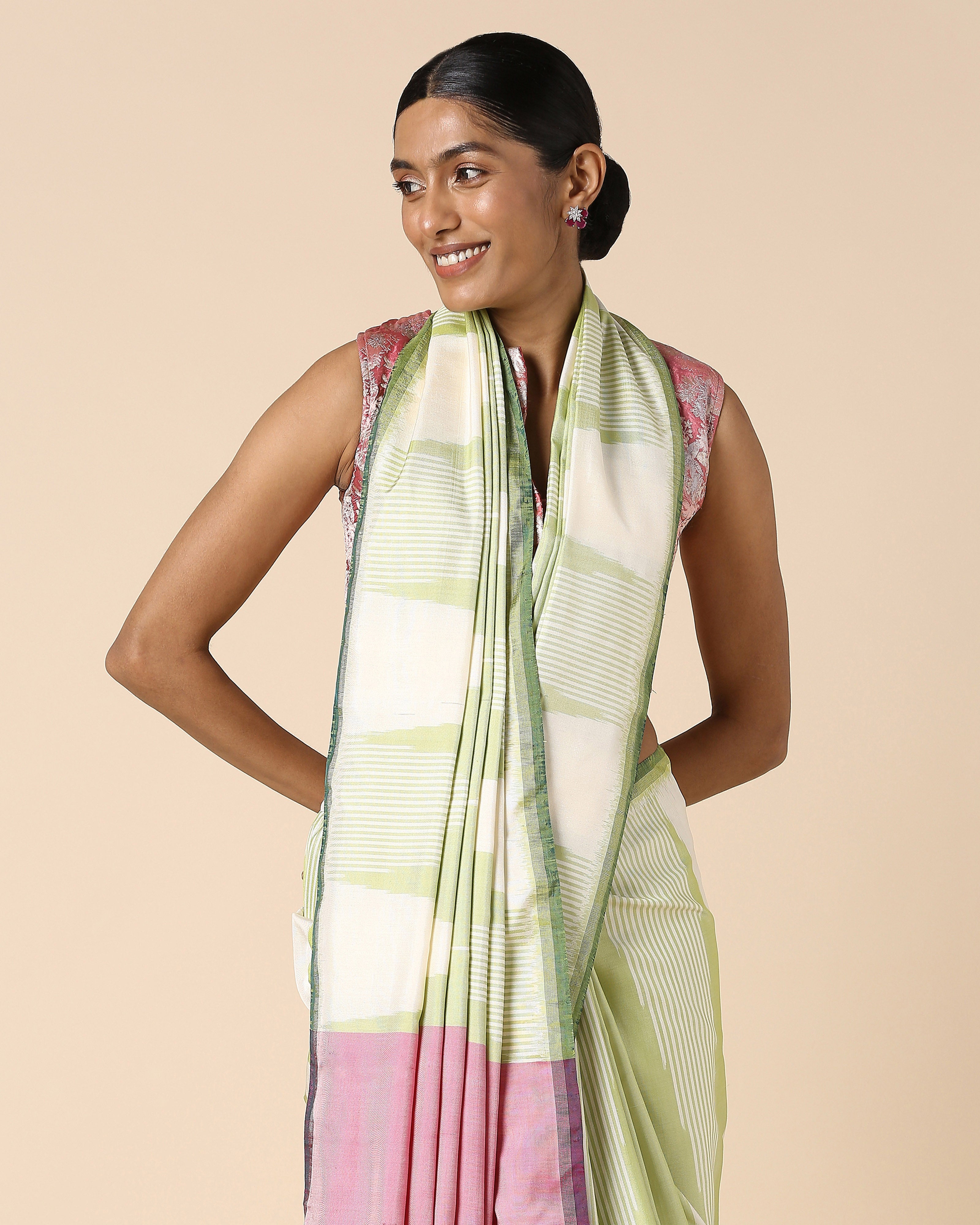 Golda Pochampally Weft Ikat Silk Saree