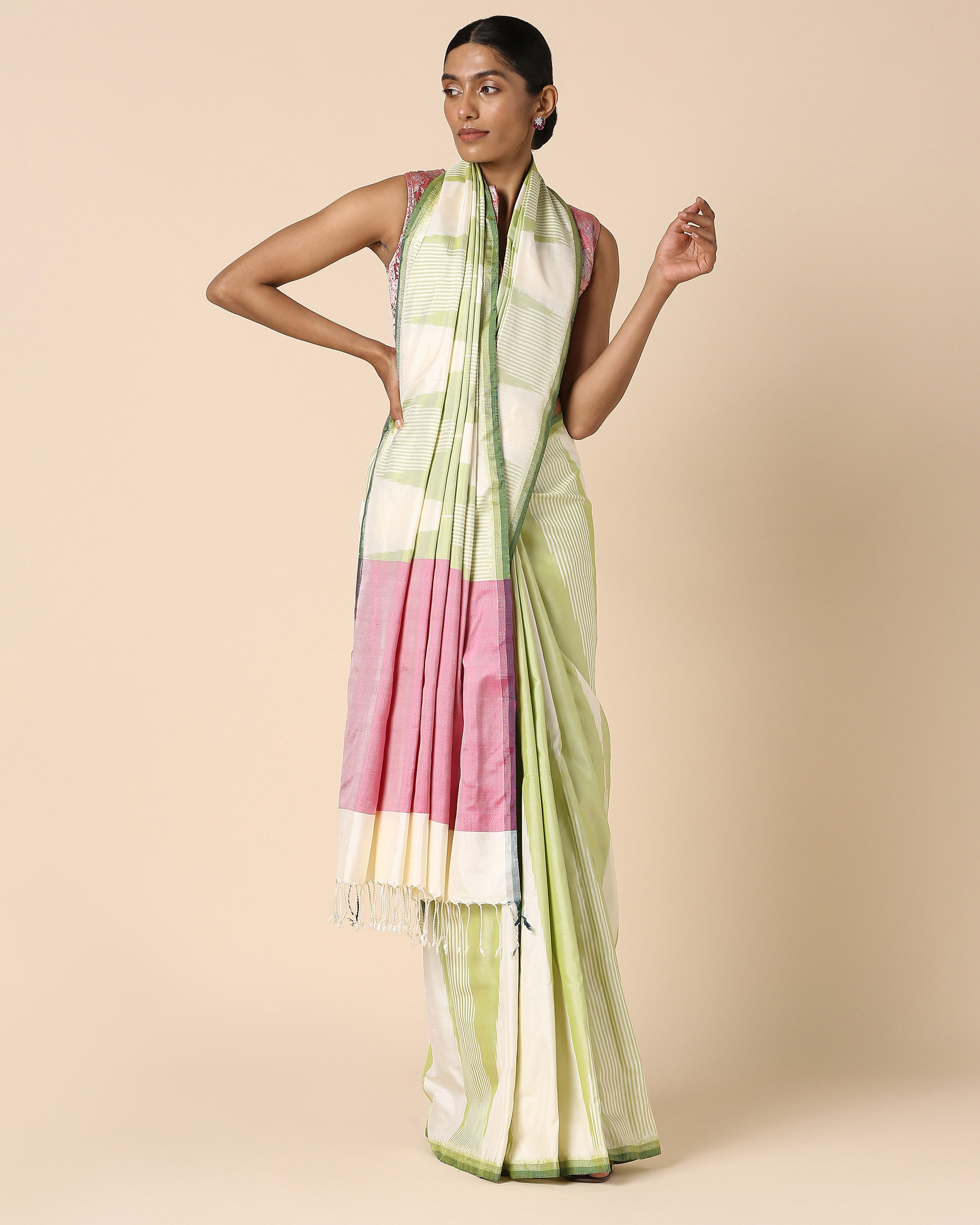 Golda Pochampally Weft Ikat Silk Saree