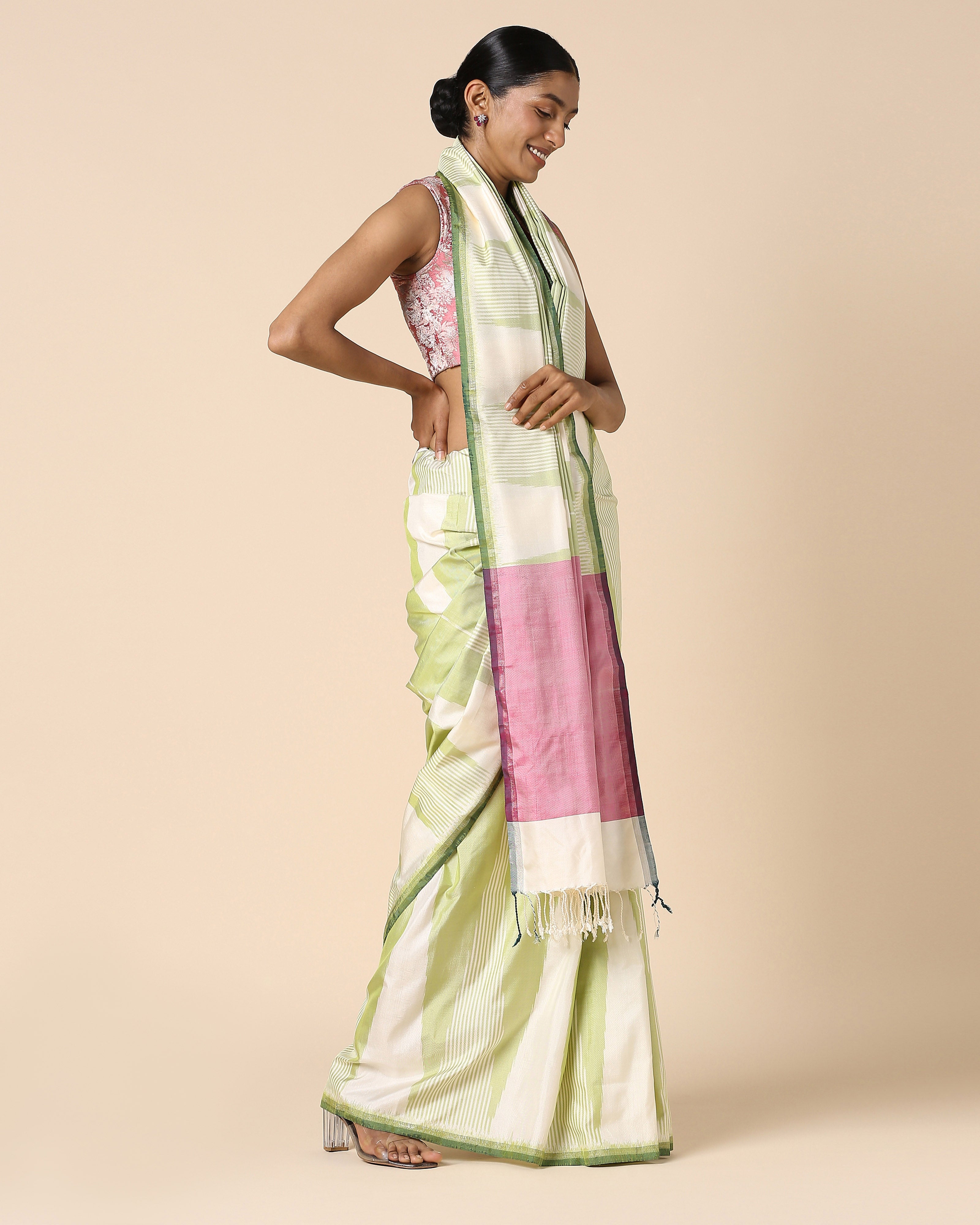 Golda Pochampally Weft Ikat Silk Saree