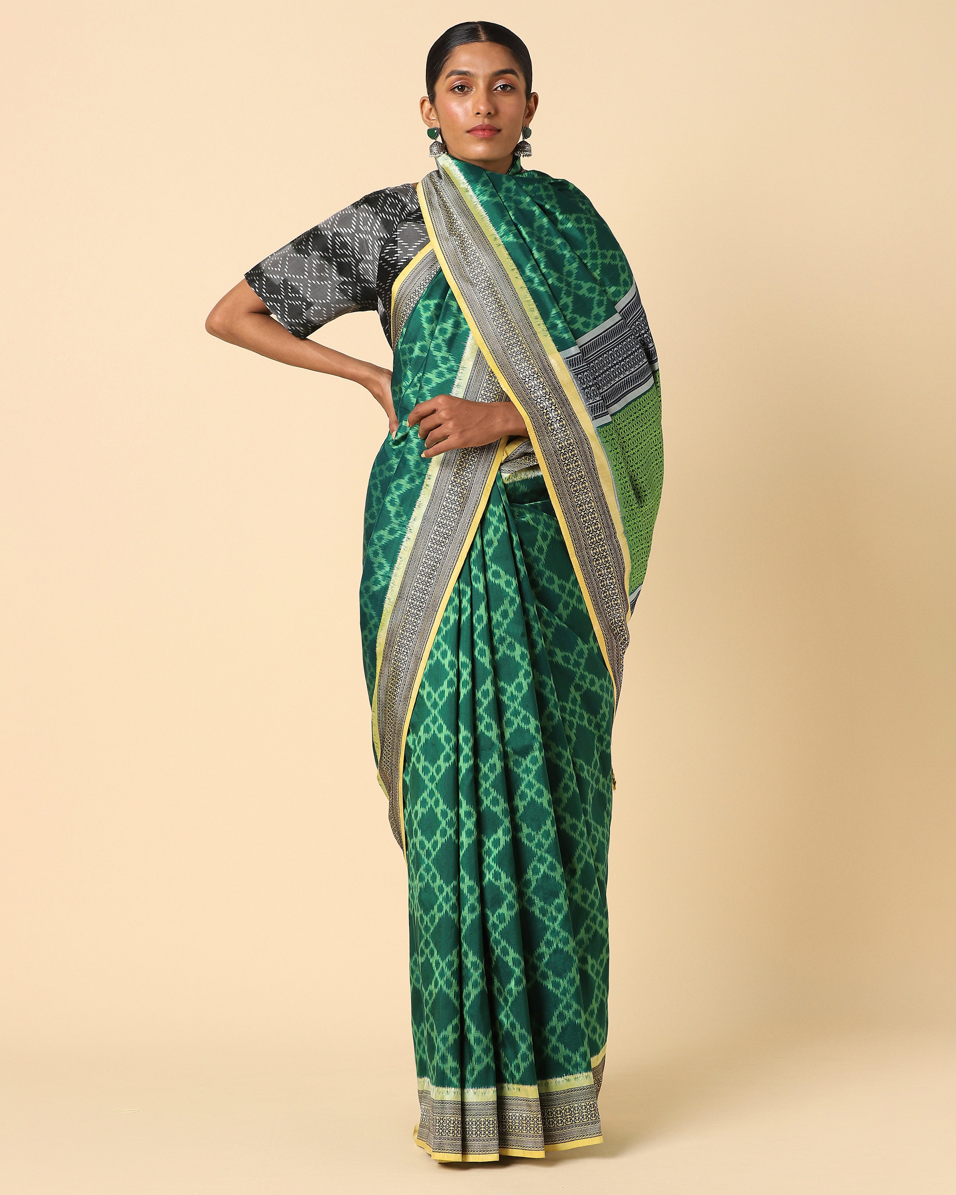 Noor Pochampally Weft Ikat Silk Saree