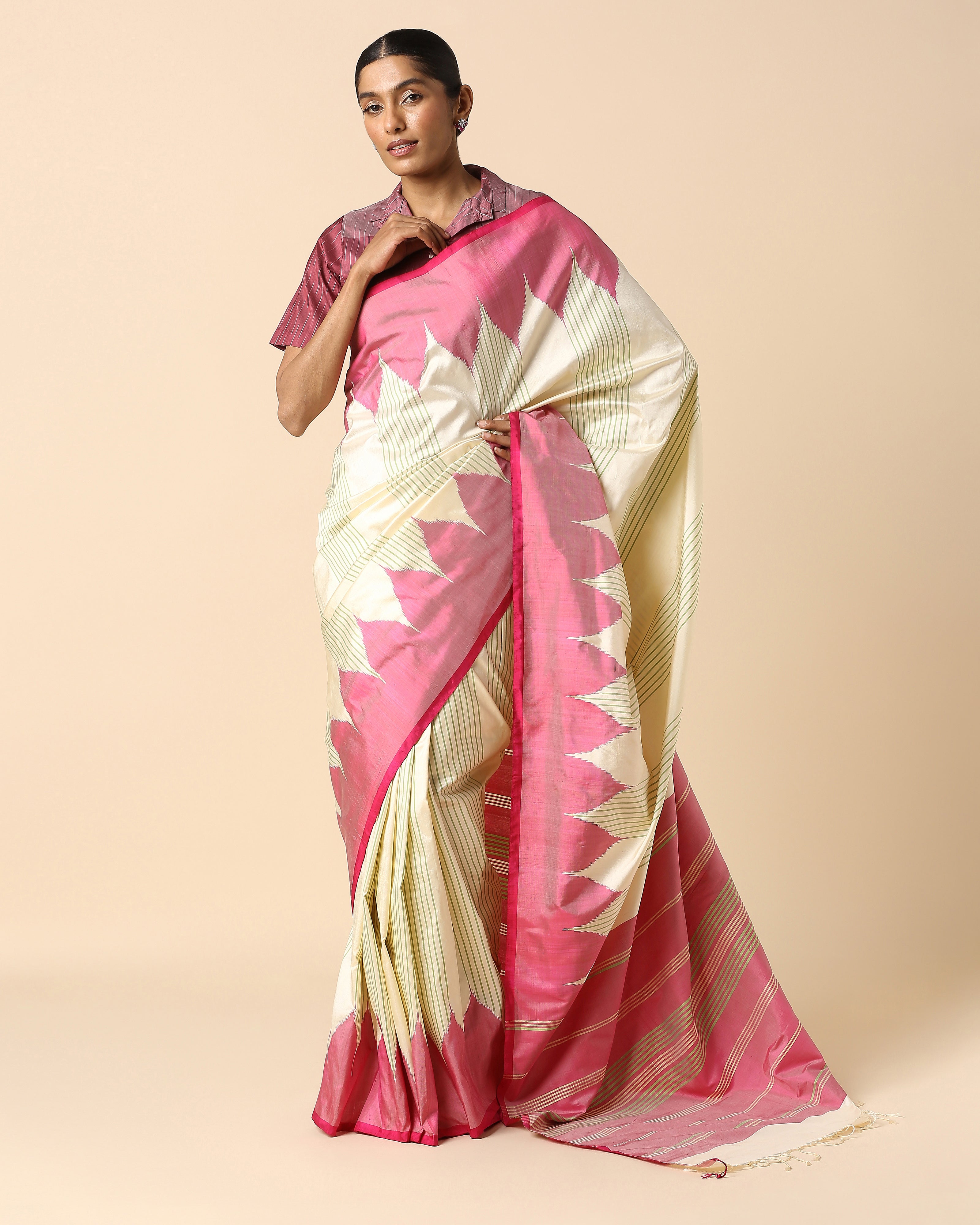 Mumtaz Pochampally Weft Ikat Silk Saree