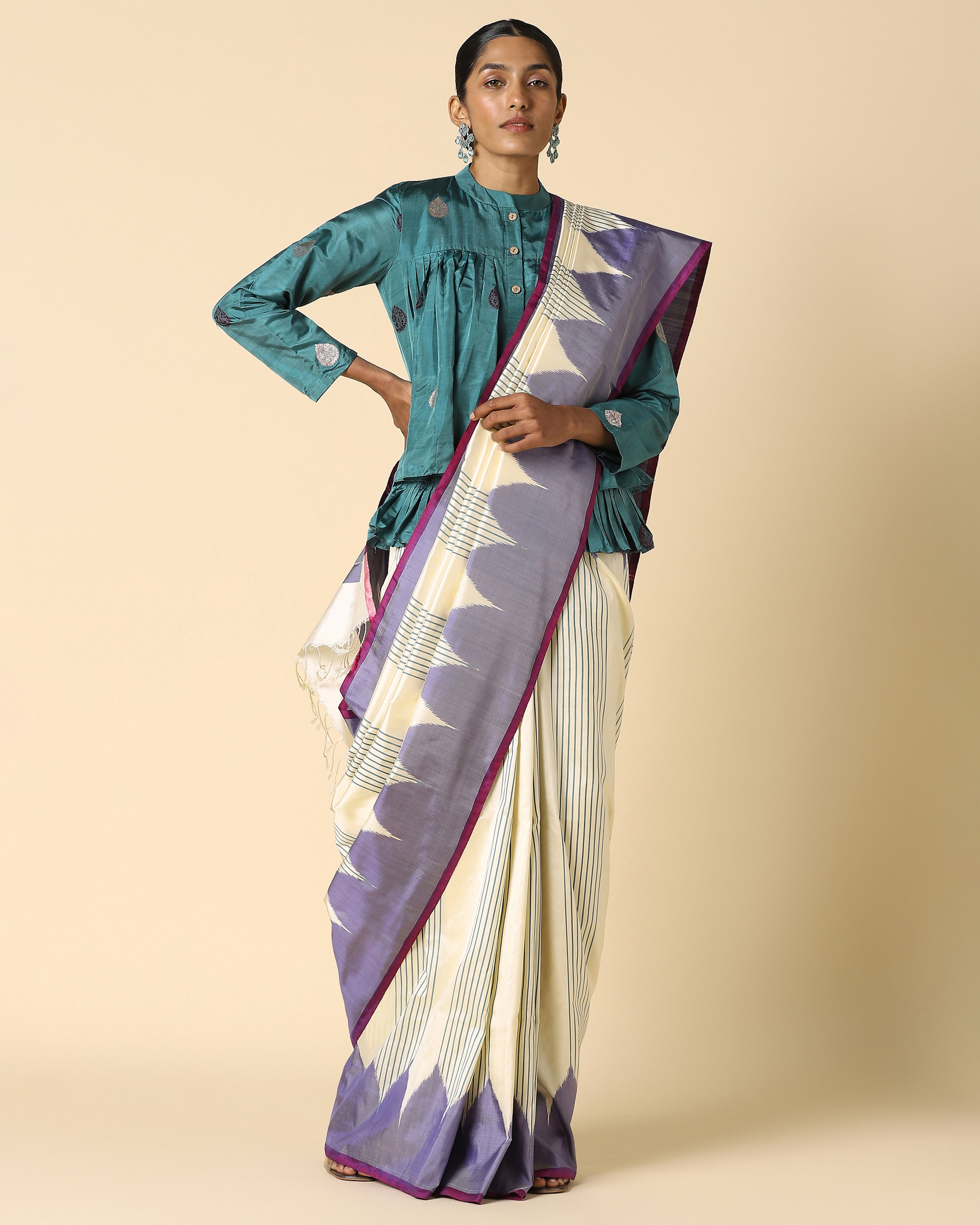 Mumtaz Pochampally Weft Ikat Silk Saree