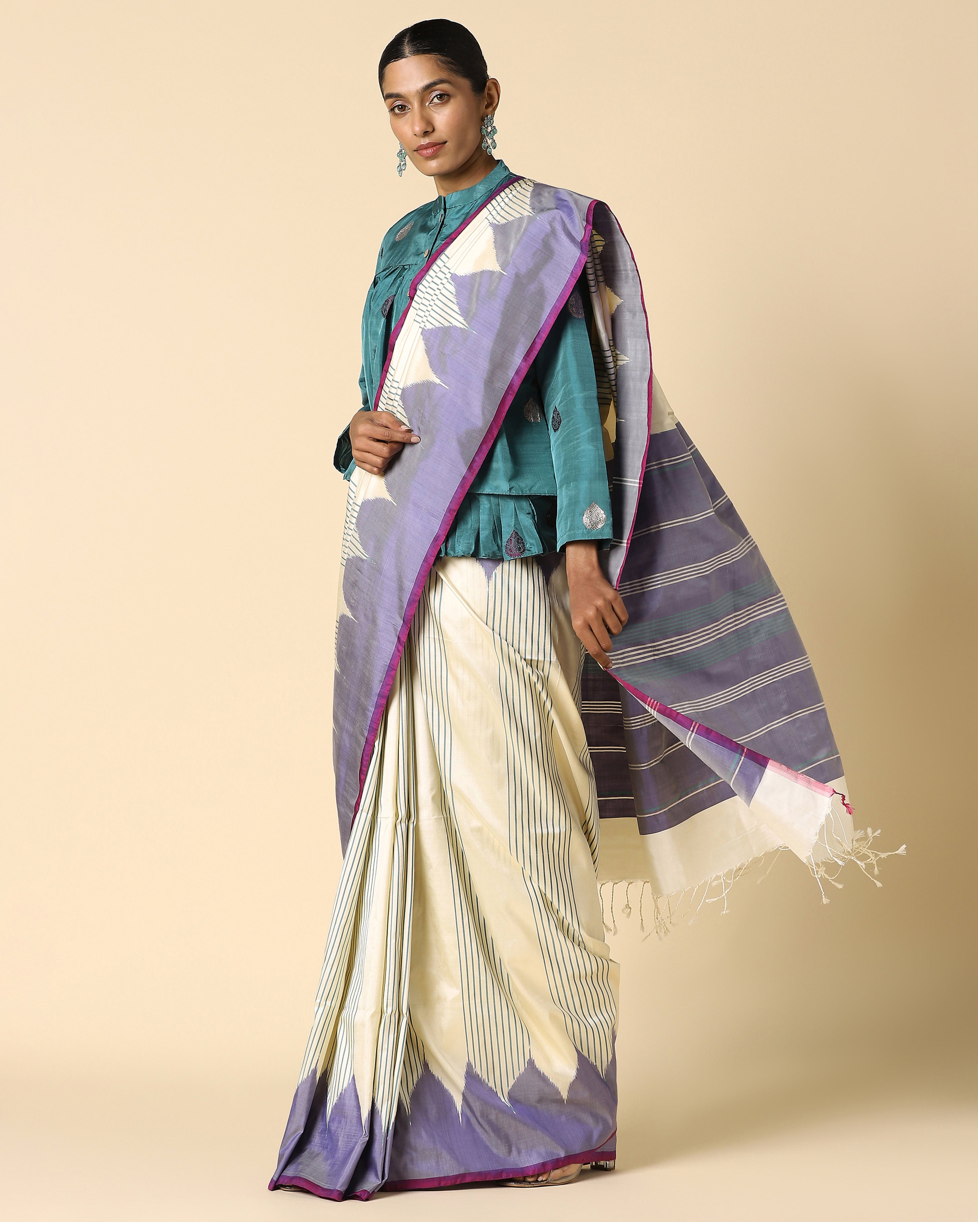 Mumtaz Pochampally Weft Ikat Silk Saree