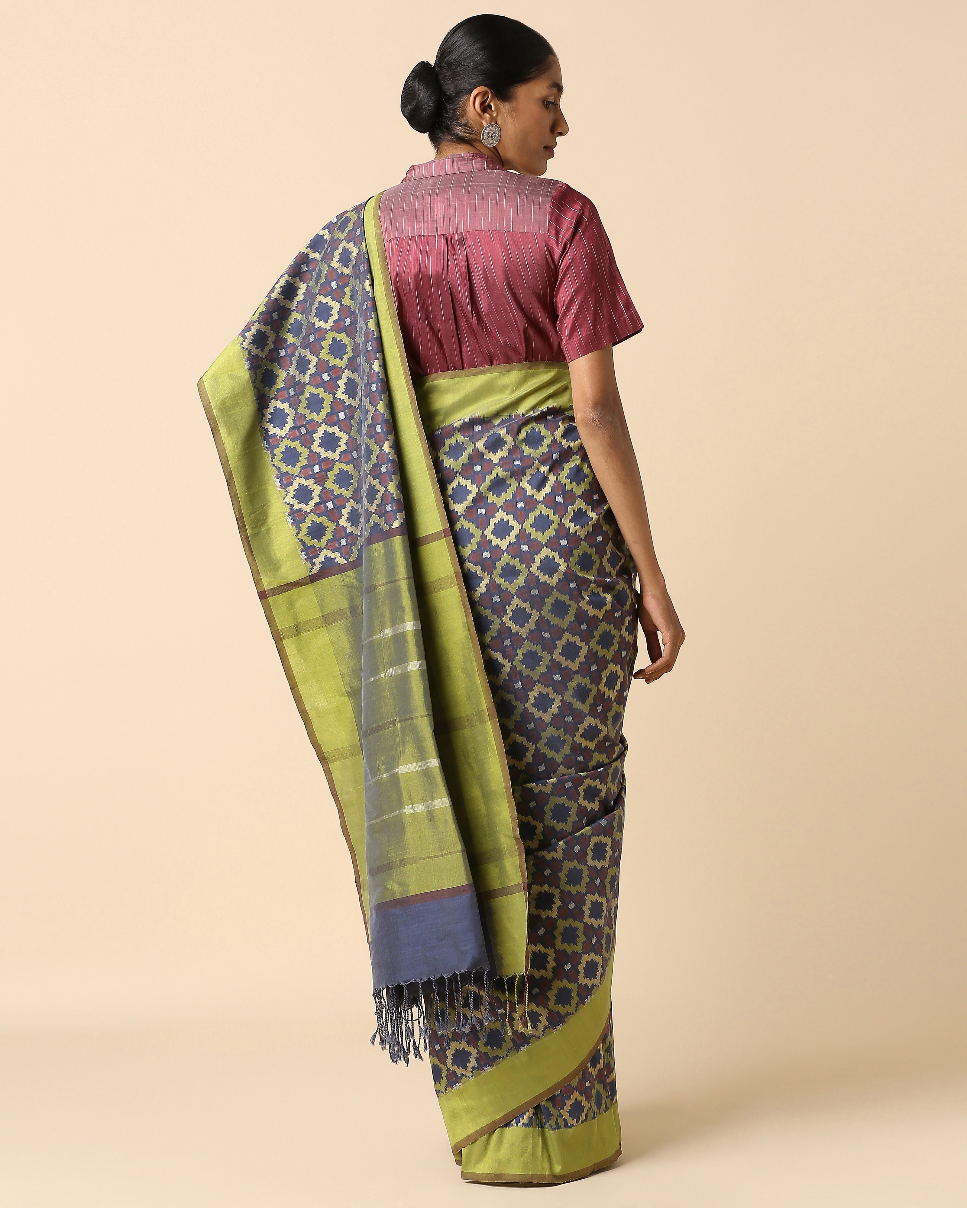 Rio Pochampally Weft Ikat Cotton Silk Saree