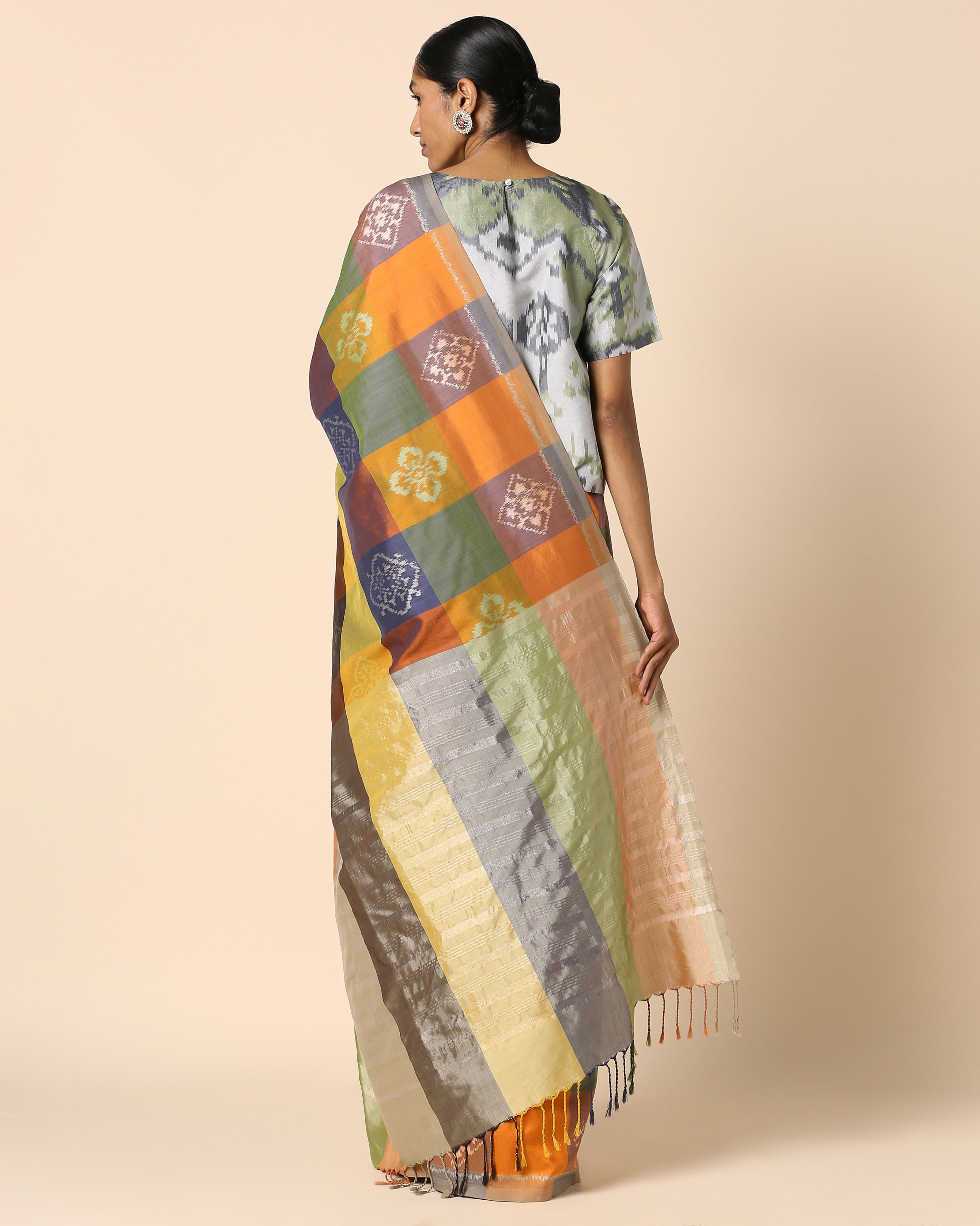 Punya Pochampally Weft Ikat Cotton Silk Saree