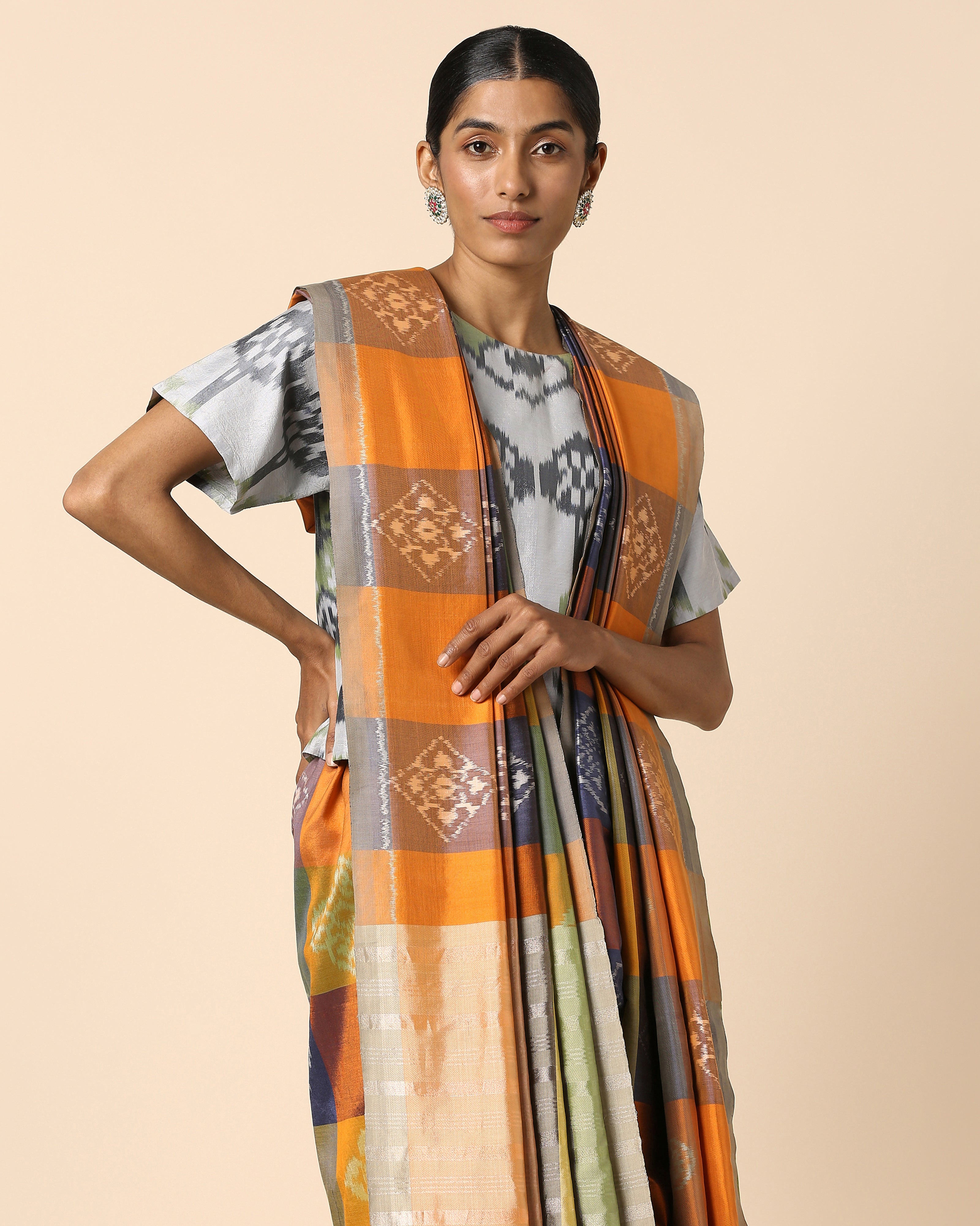 Punya Pochampally Weft Ikat Cotton Silk Saree