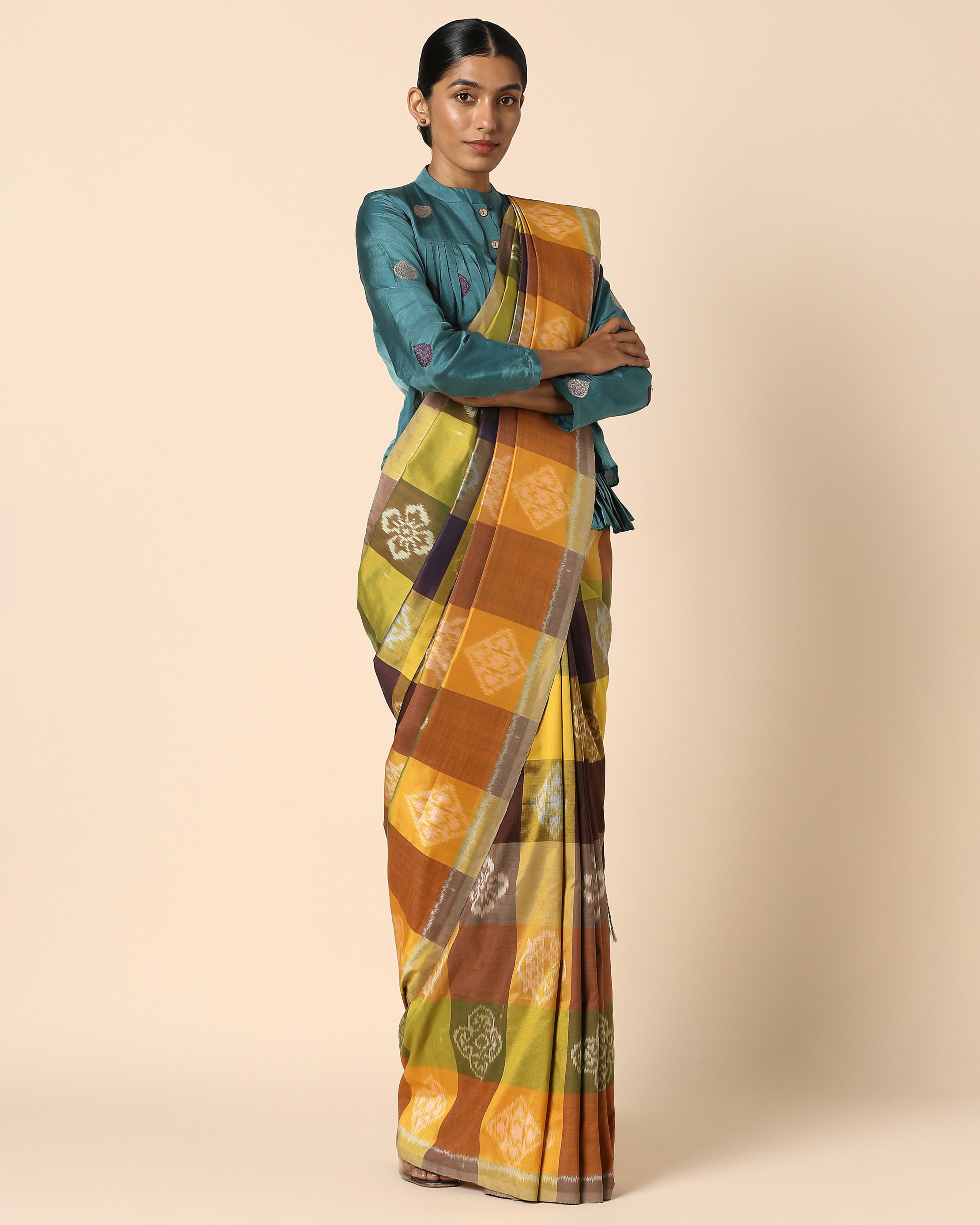 Punya Pochampally Weft Ikat Cotton Silk Saree
