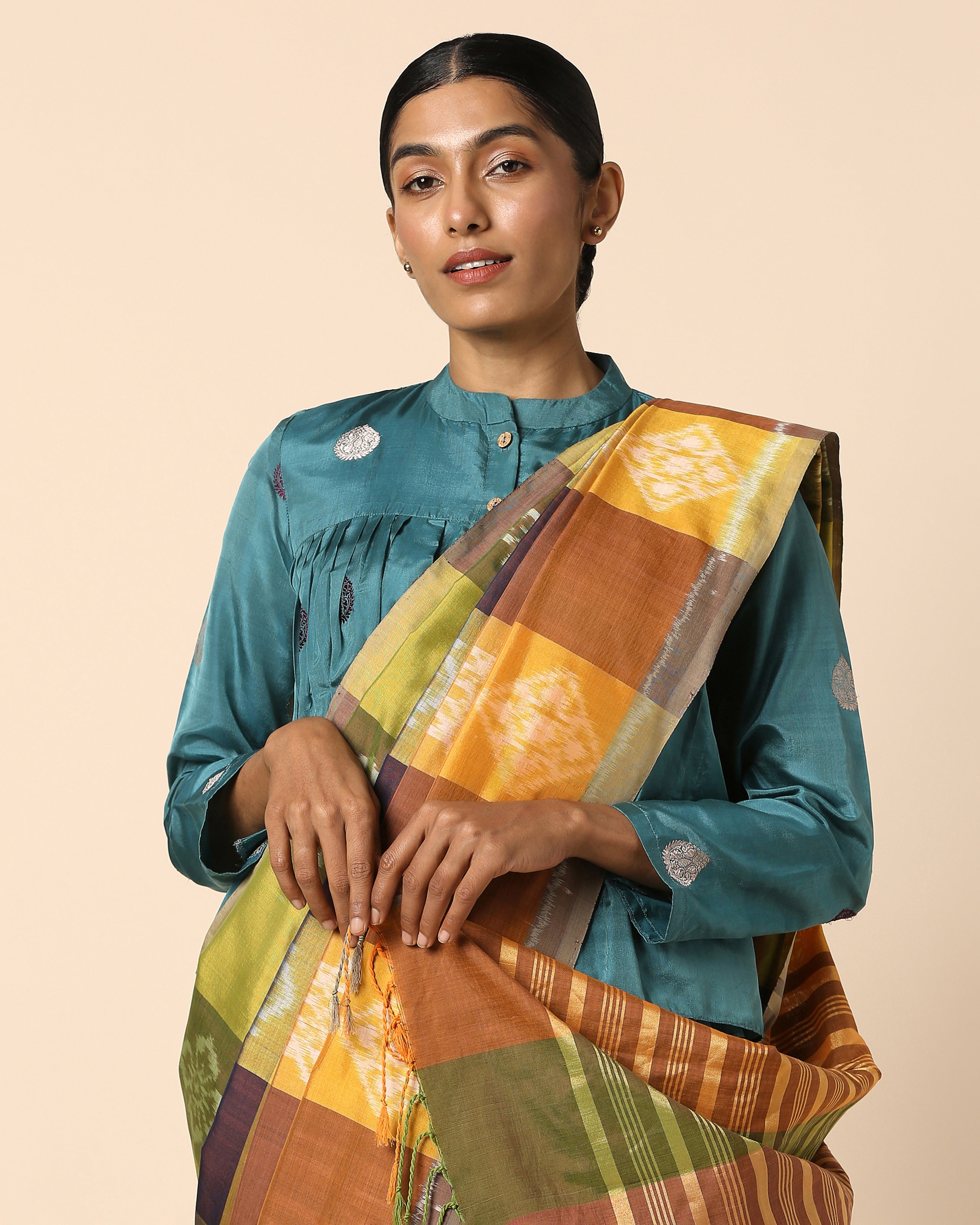 Punya Pochampally Weft Ikat Cotton Silk Saree