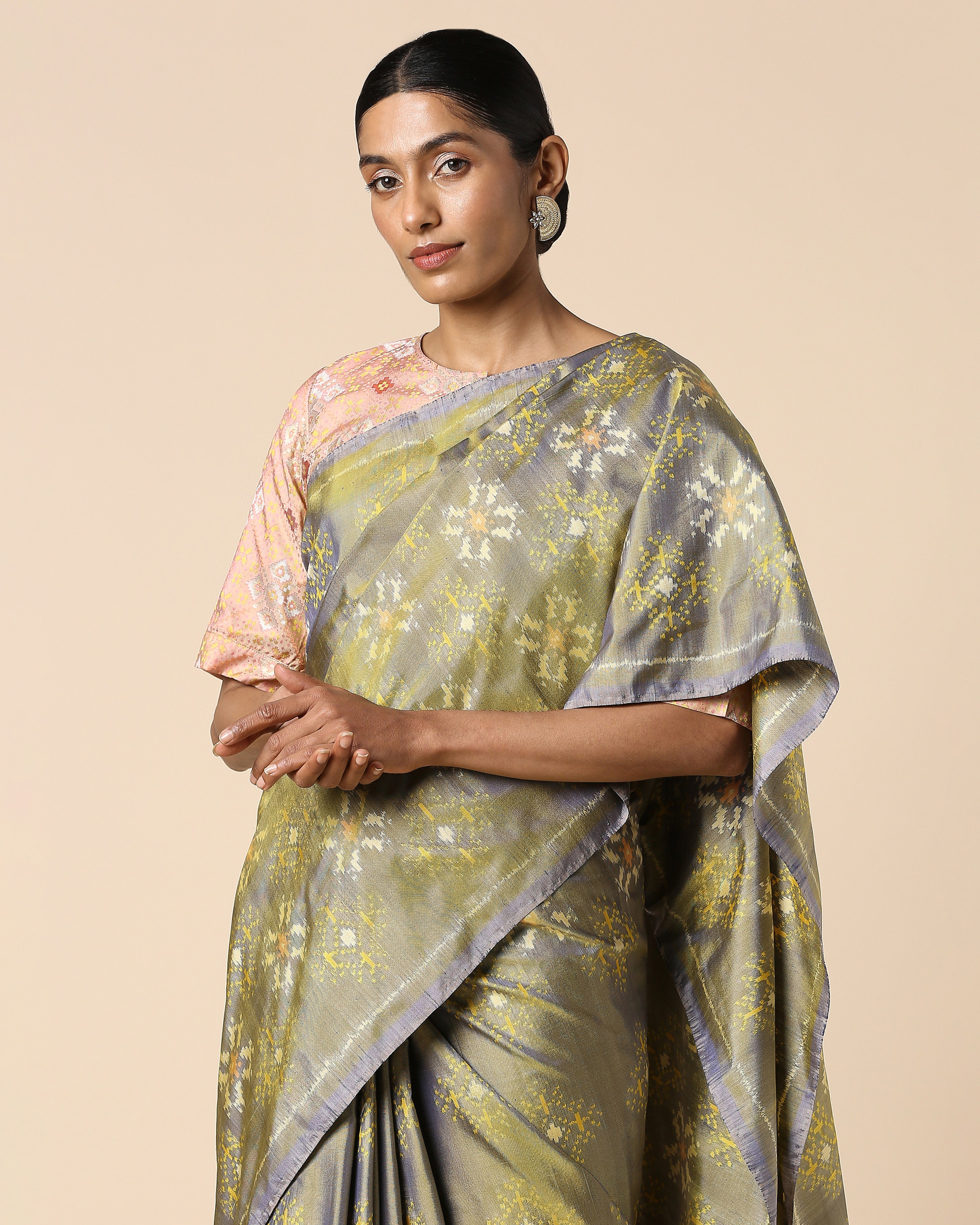 Krisha Pochampally Weft Ikat Silk Saree