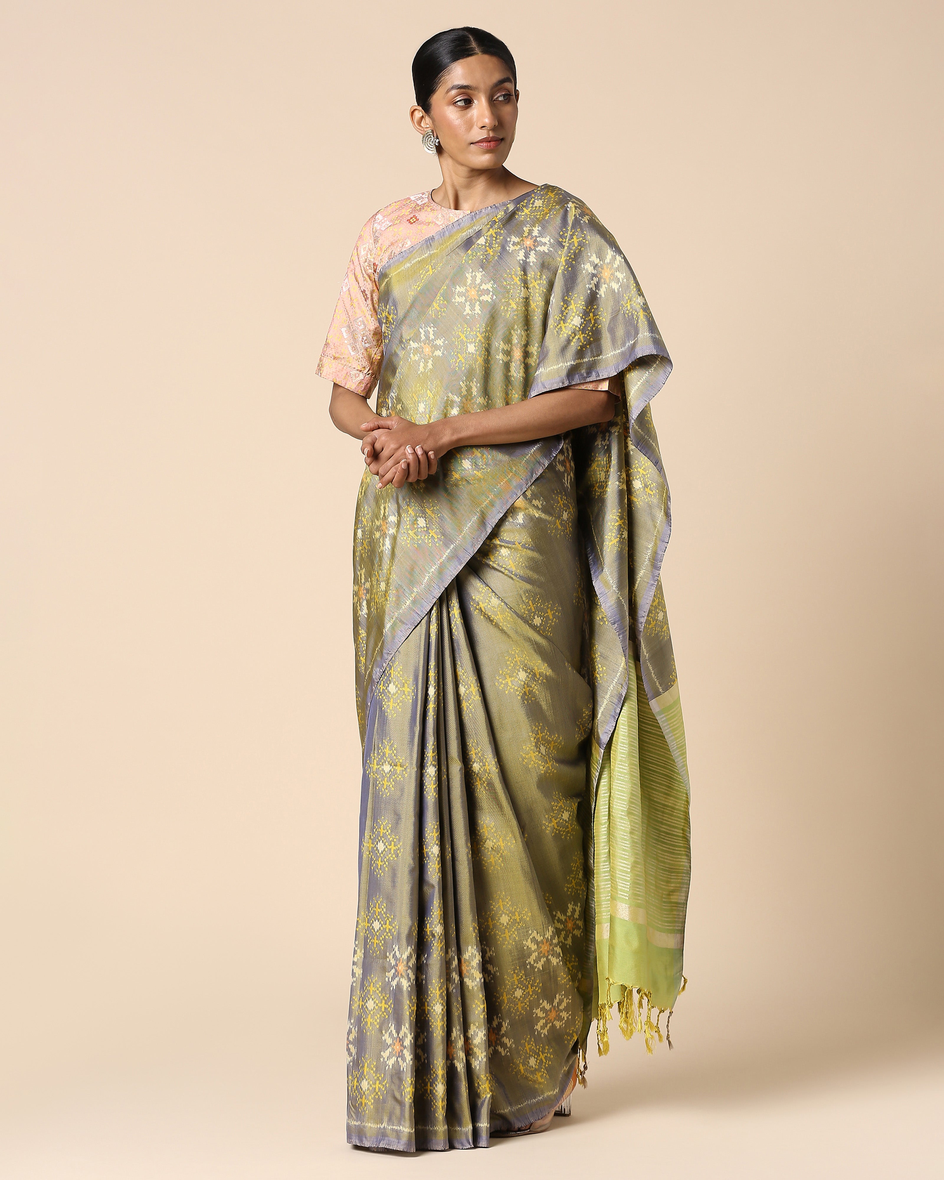 Krisha Pochampally Weft Ikat Silk Saree