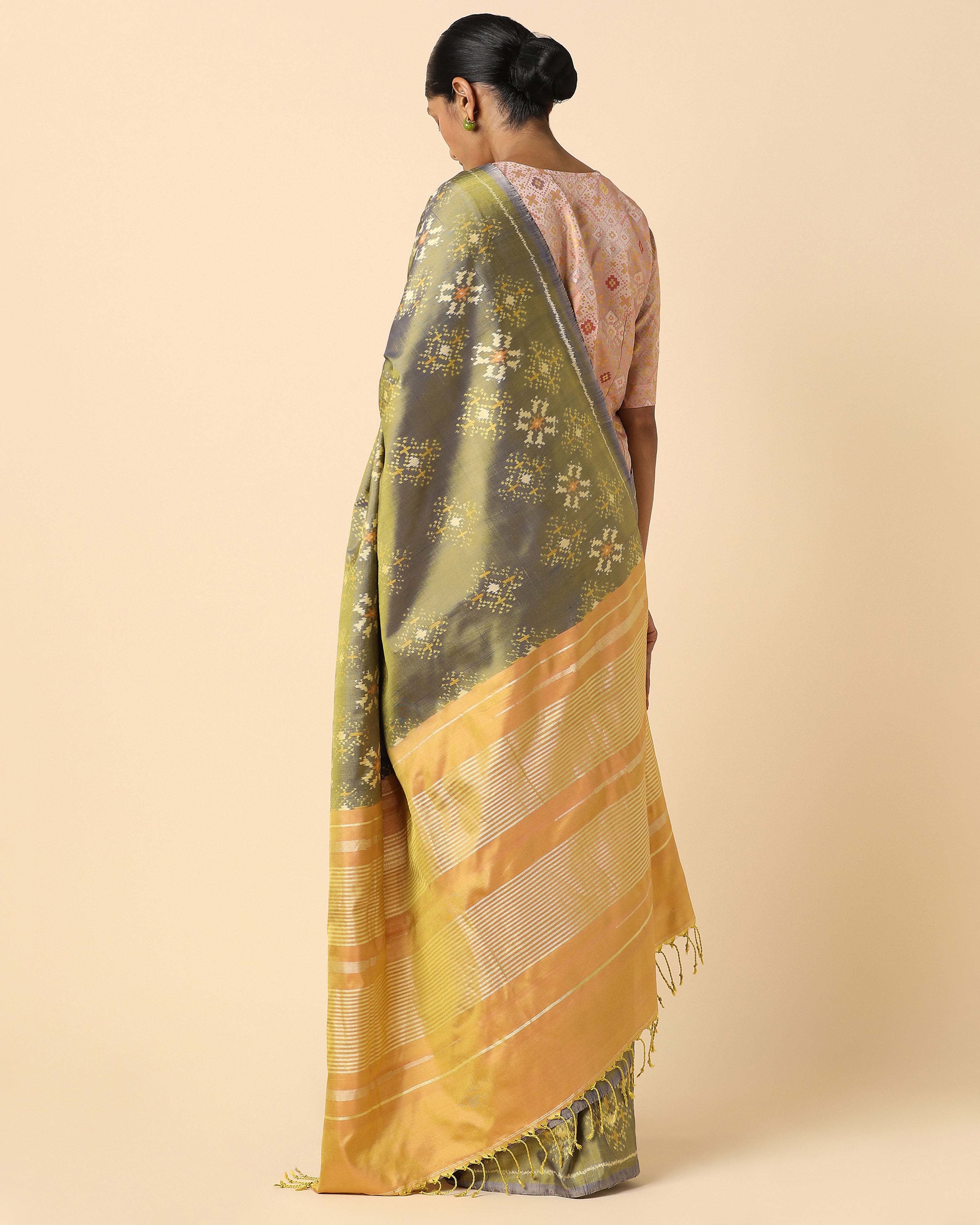 Krisha Pochampally Weft Ikat Silk Saree