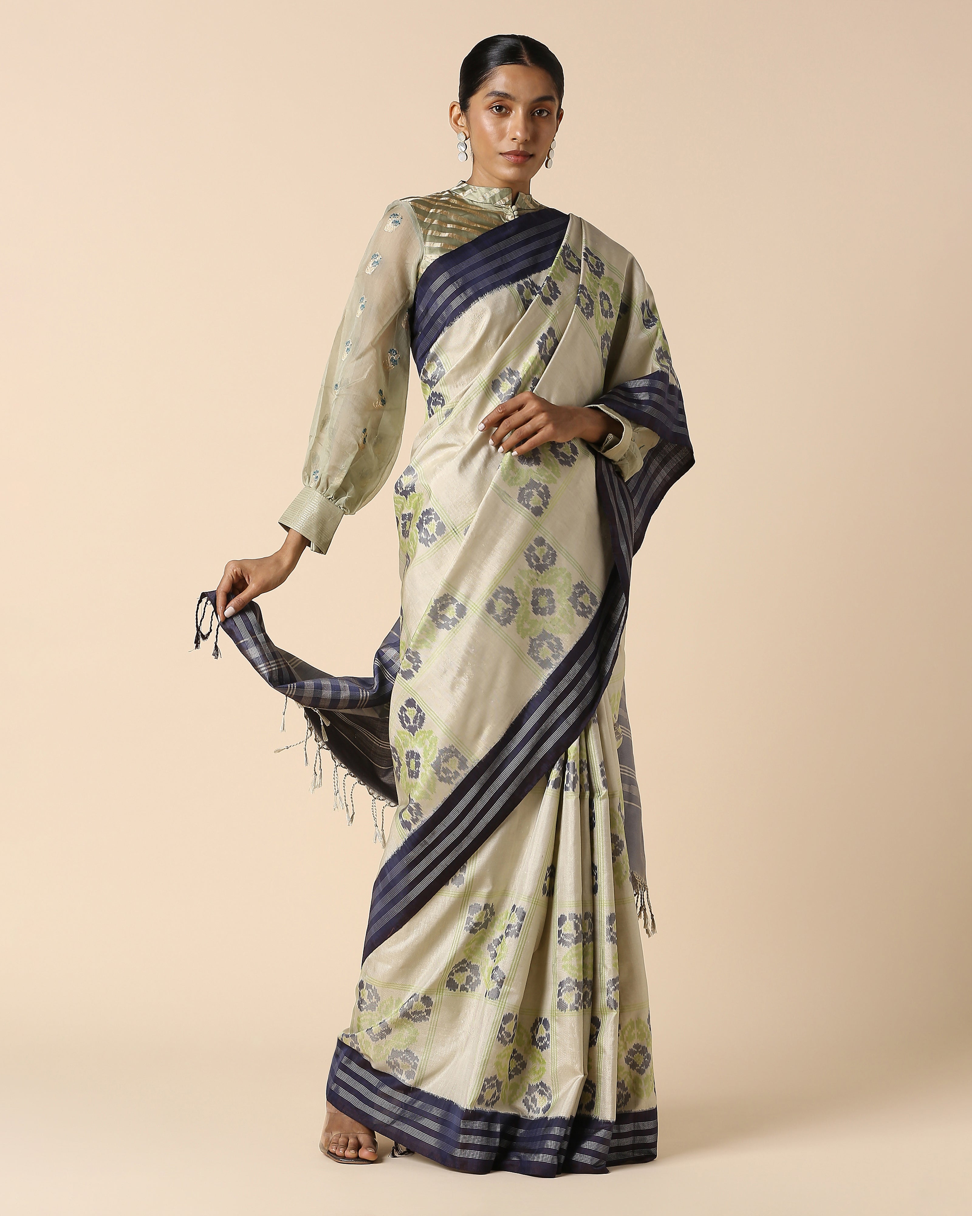 Meha Pochampally Weft Ikat Silk Saree