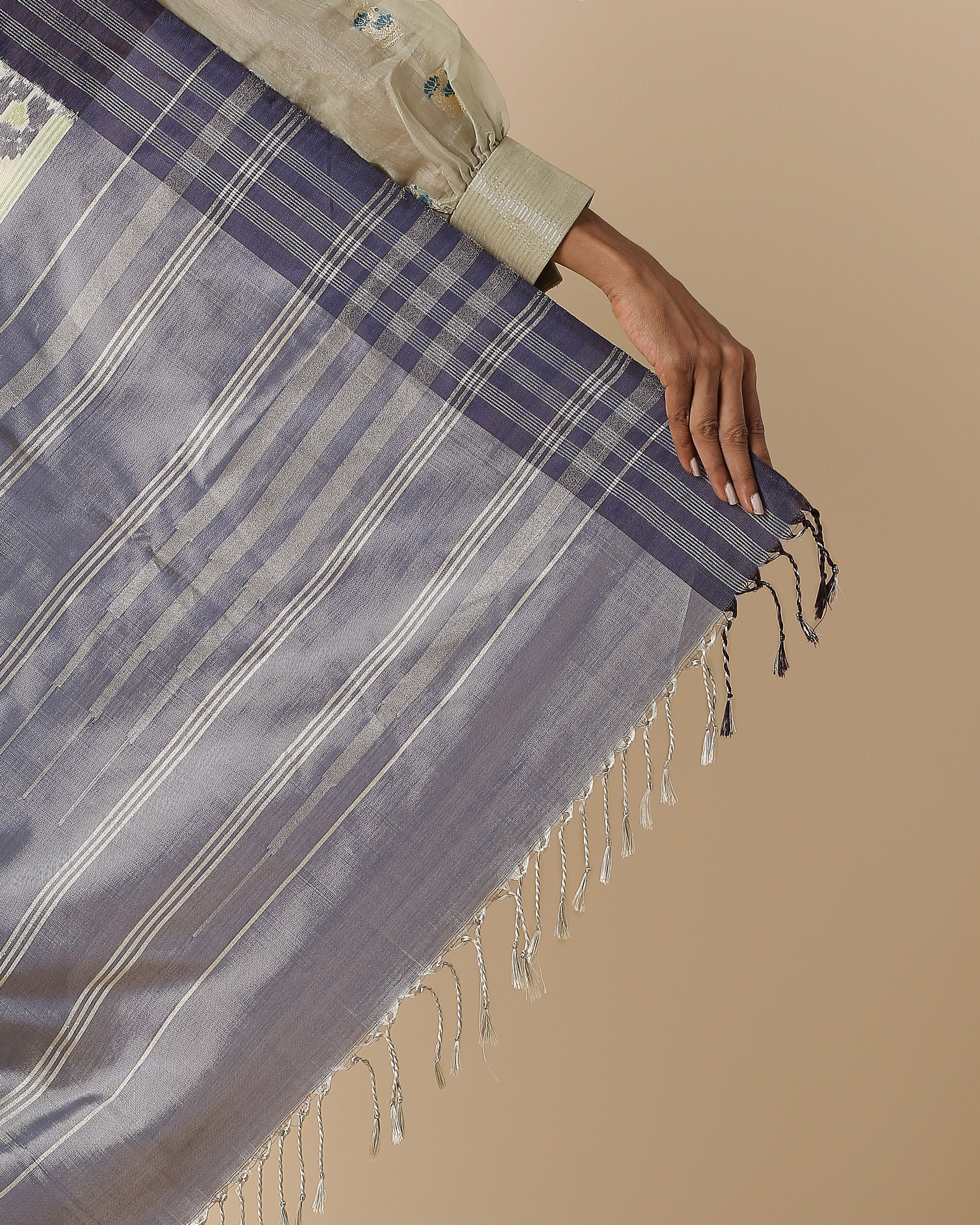 Meha Pochampally Weft Ikat Silk Saree