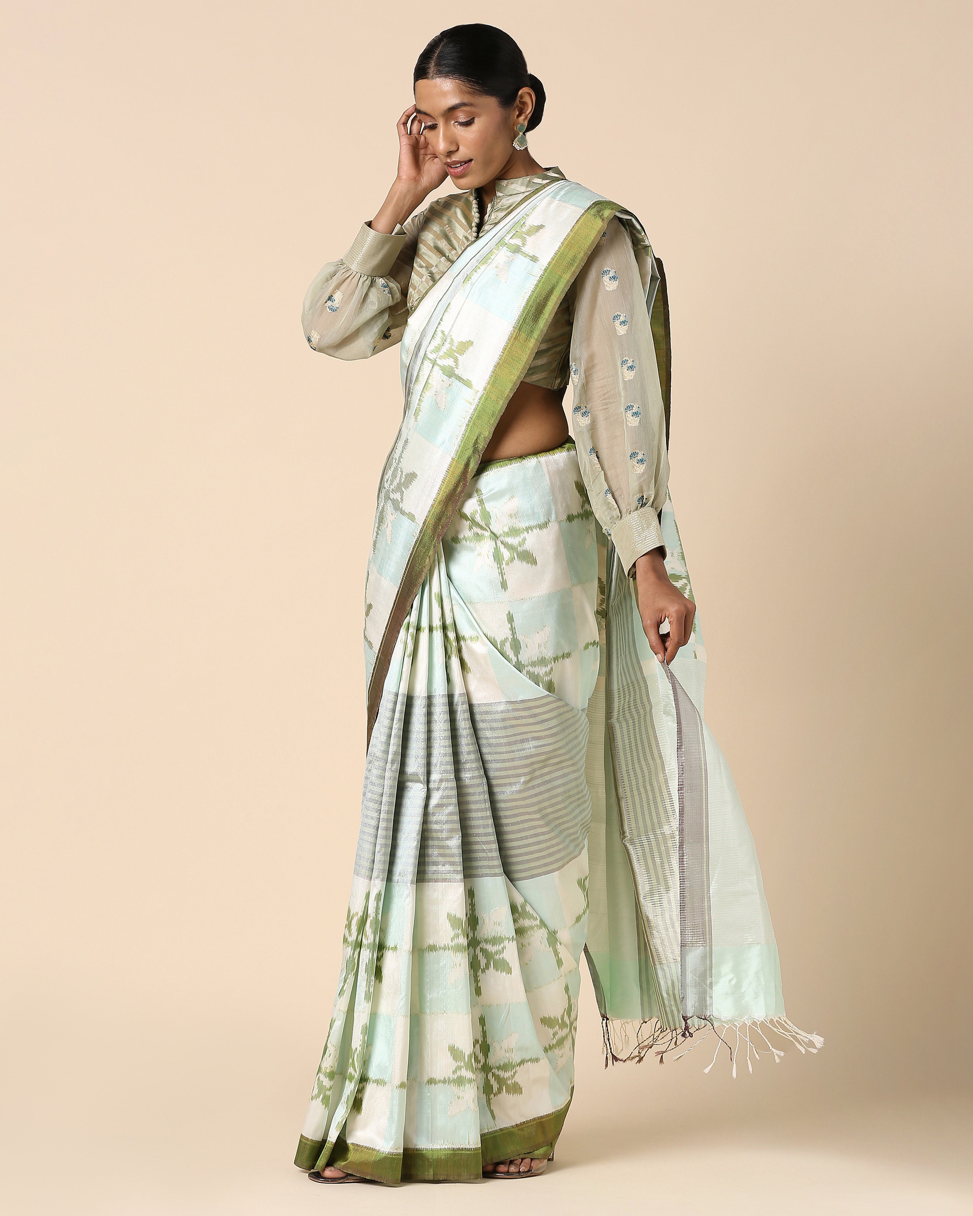 Sayora Pochampally Weft Ikat Silk Saree