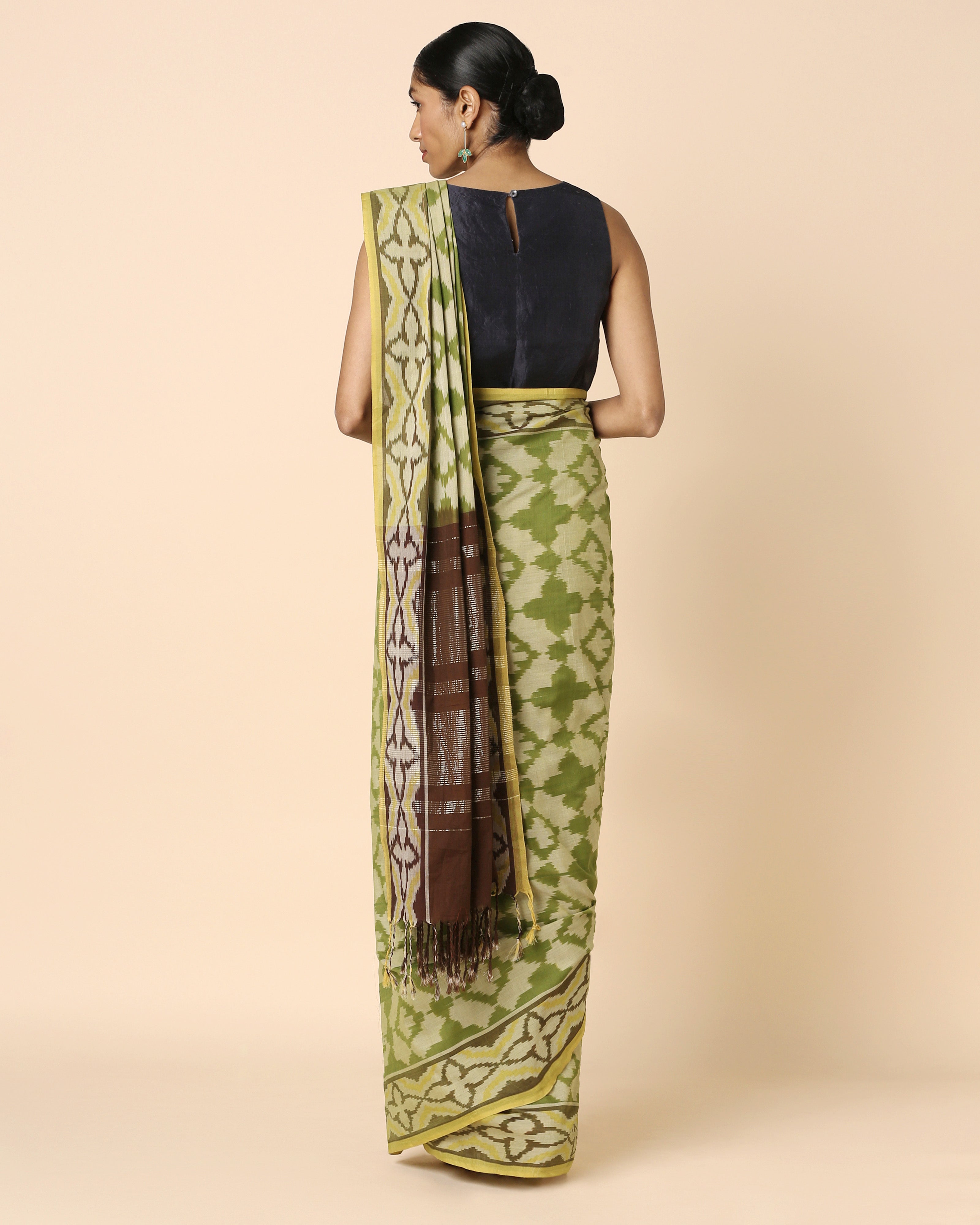 Emie Pochampally Warp Ikat Cotton Saree