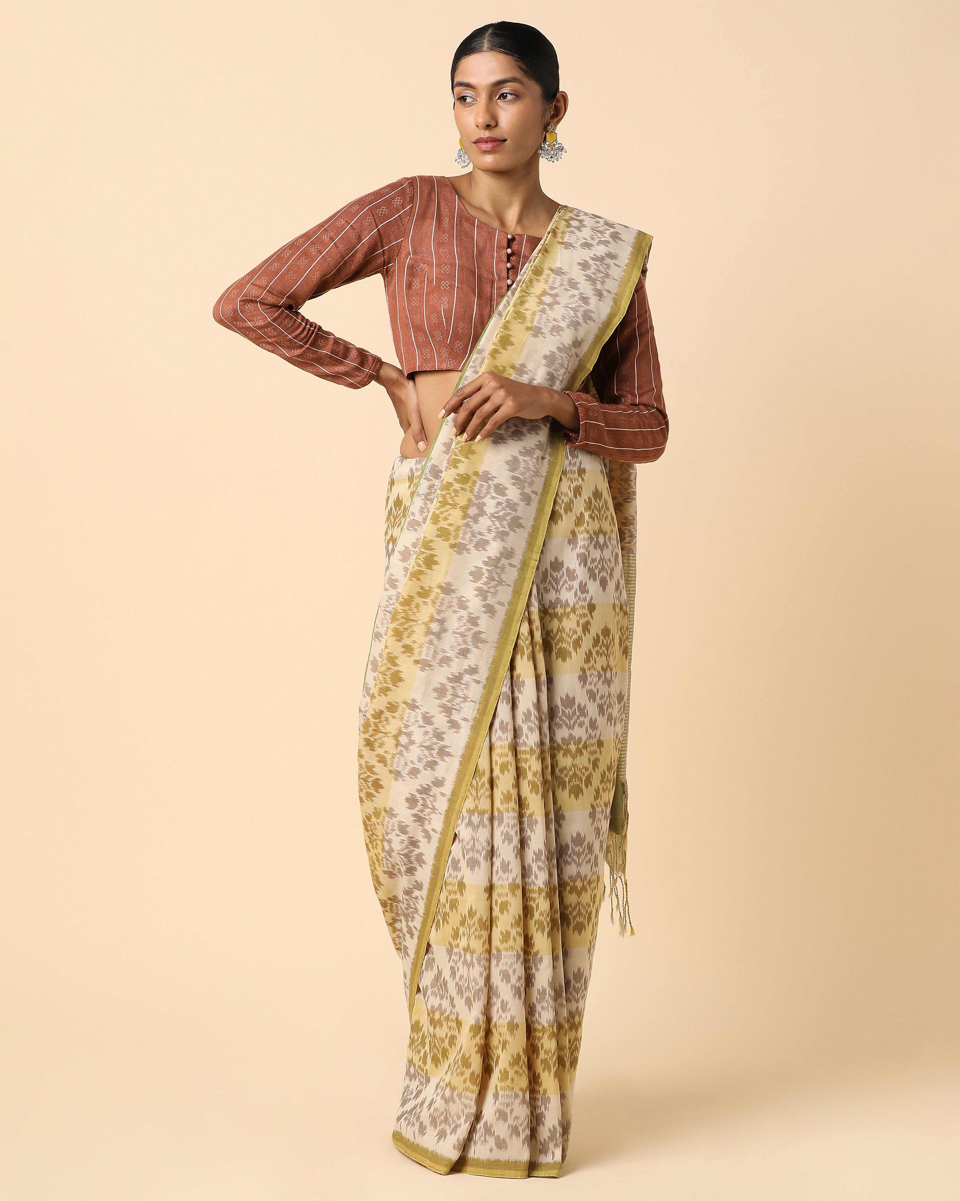 Myaan Pochampally Weft Ikat Cotton Saree