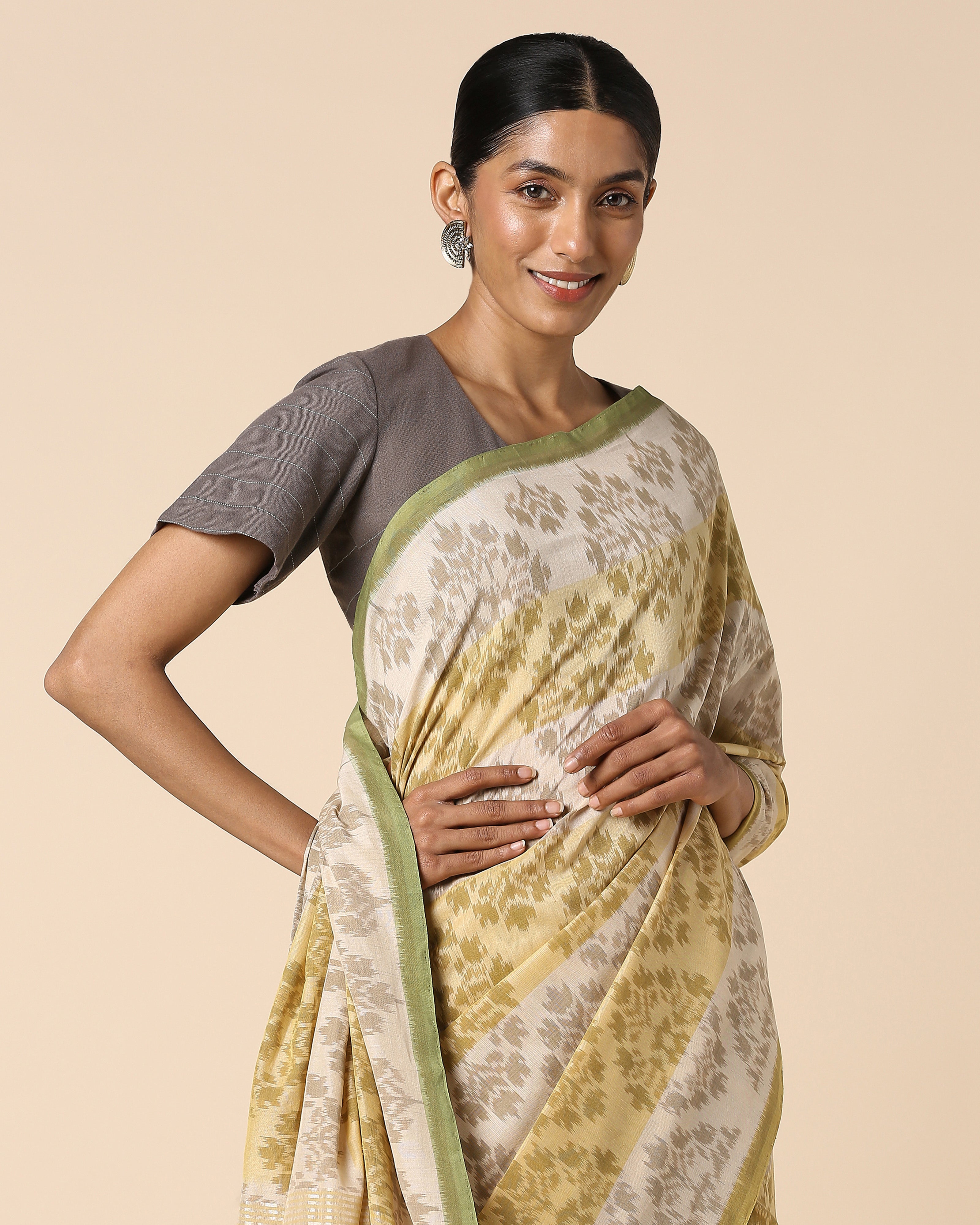 Myaan Pochampally Weft Ikat Cotton Saree