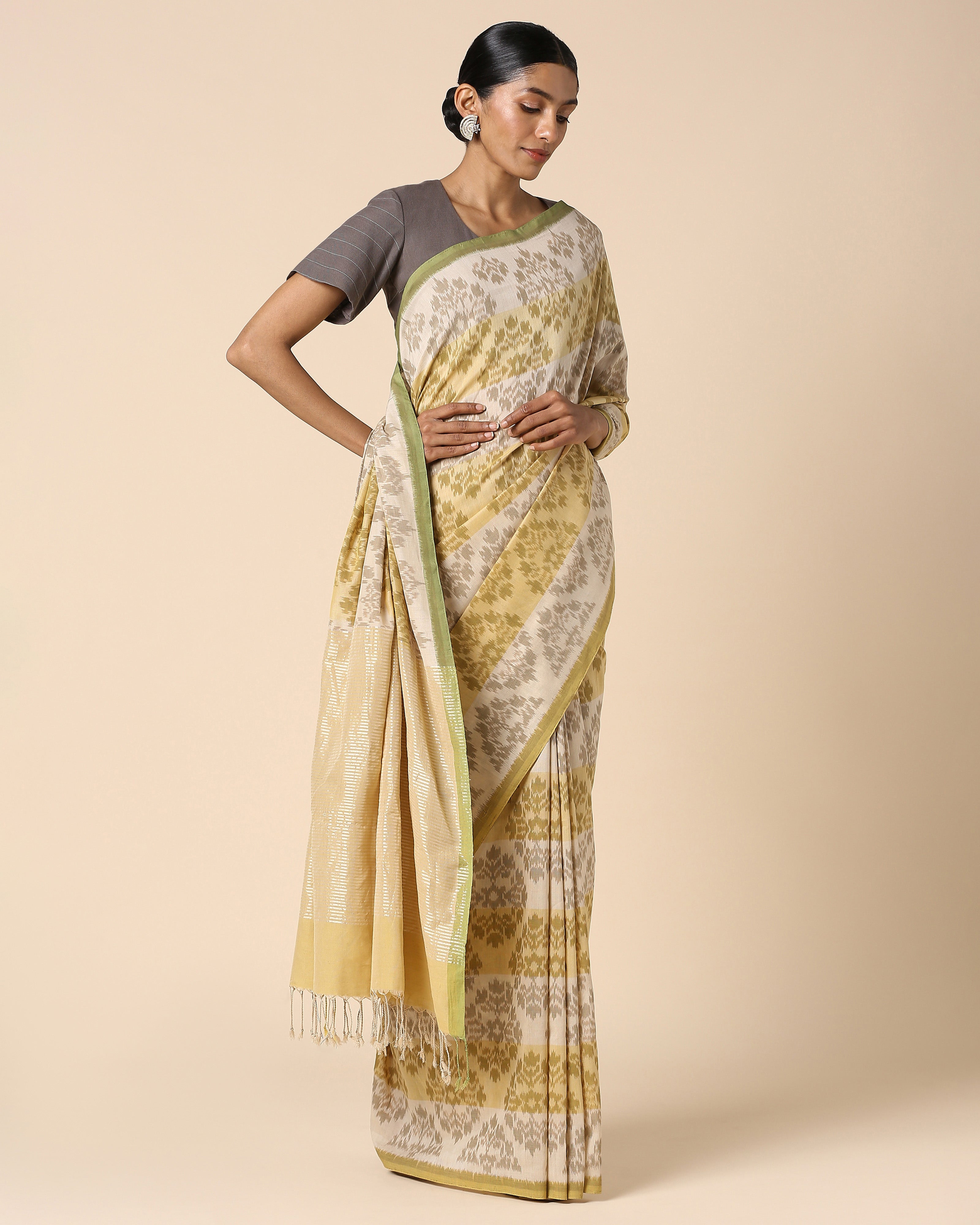 Myaan Pochampally Weft Ikat Cotton Saree
