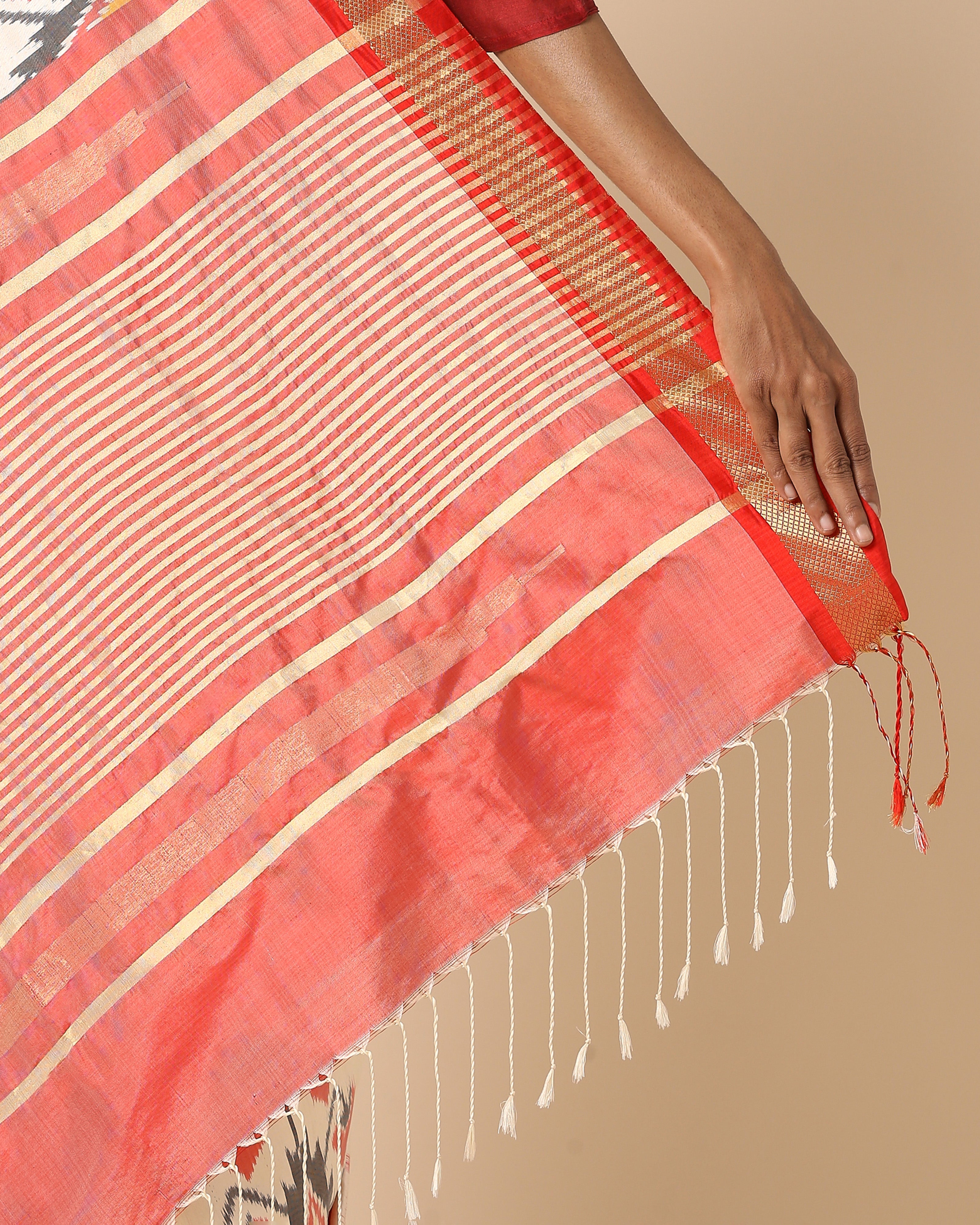 Jigna Pochampally Weft Ikat Silk Saree