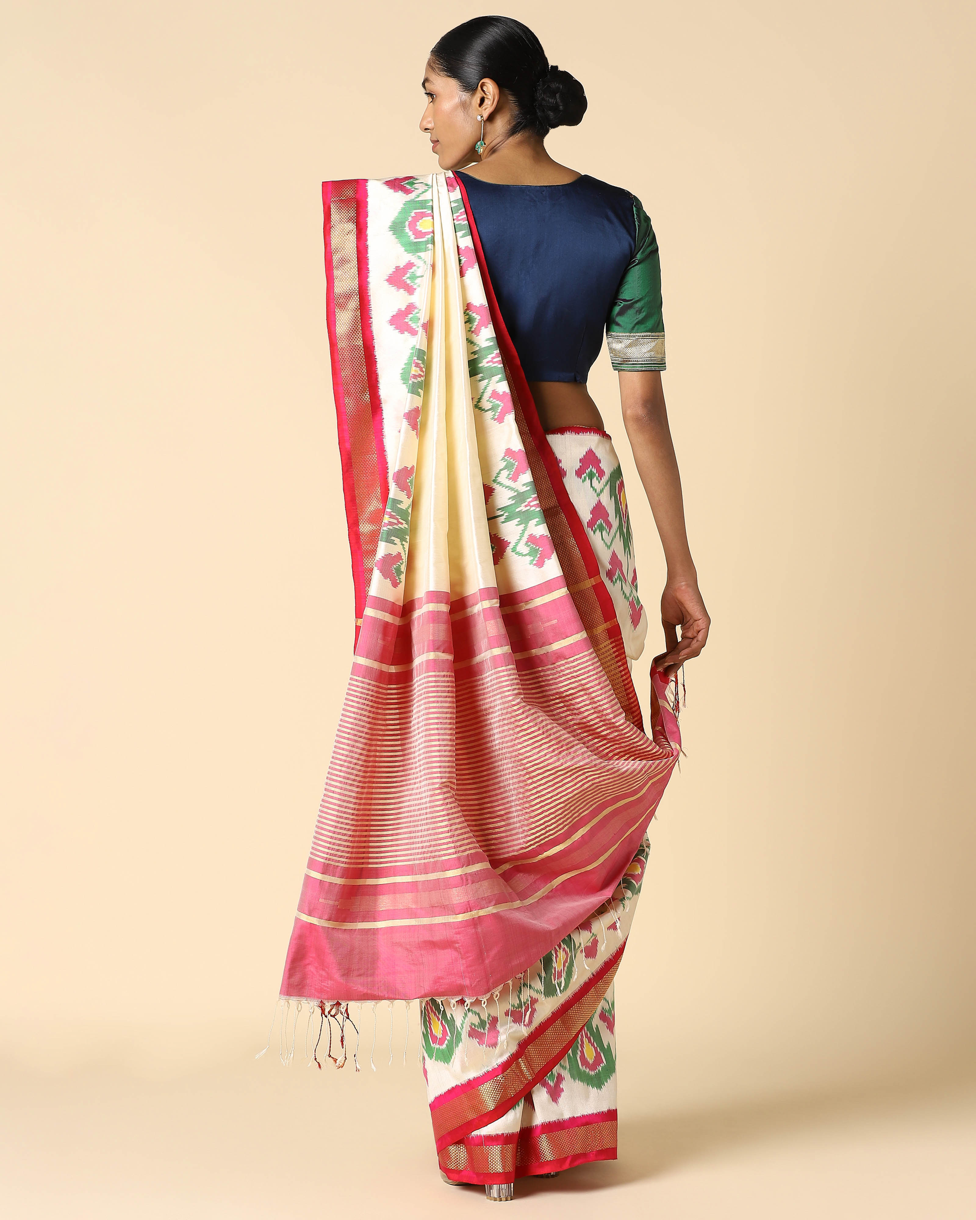 Jigna Pochampally Weft Ikat Silk Saree