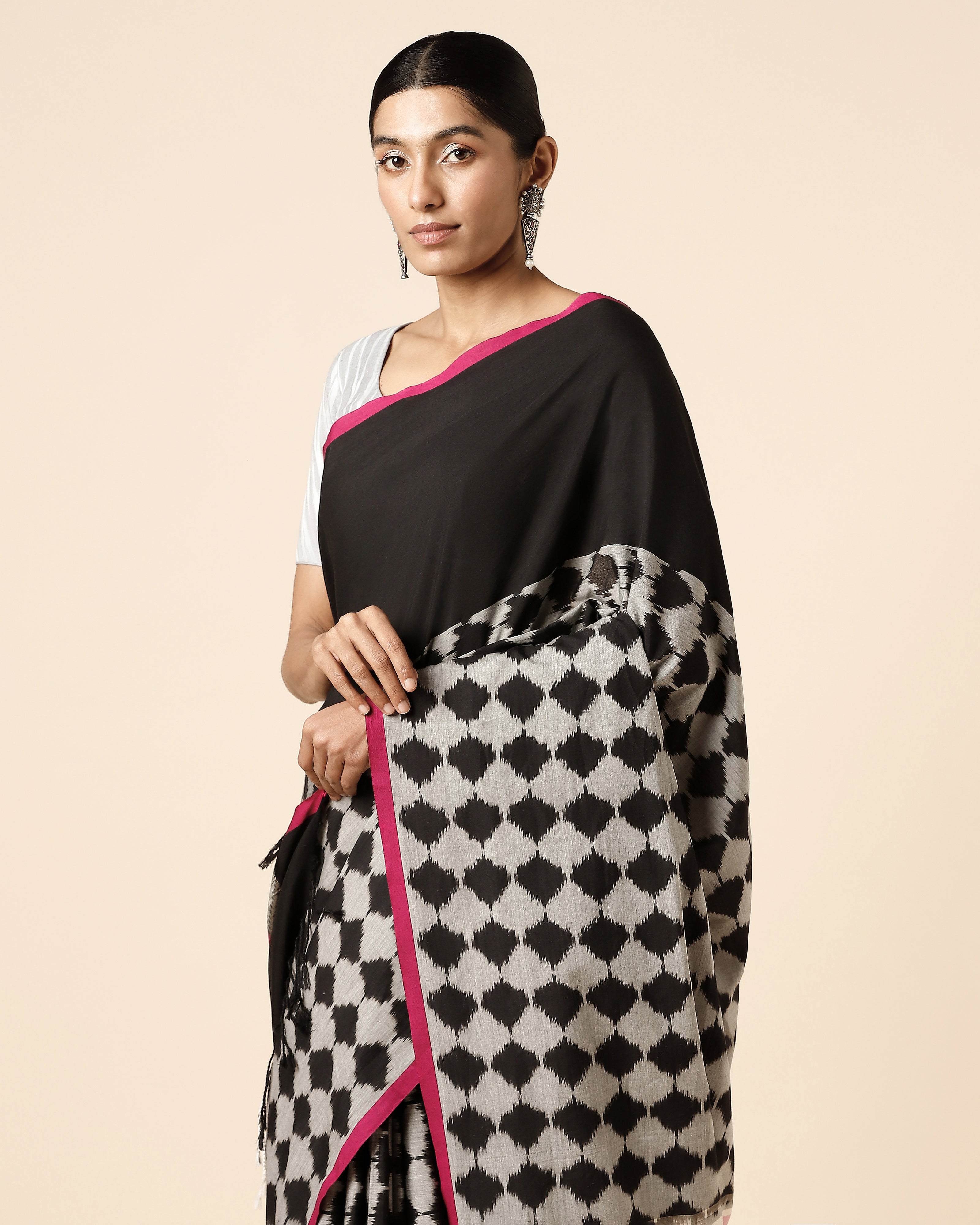 Tayja Pochampally Warp Ikat Cotton Saree
