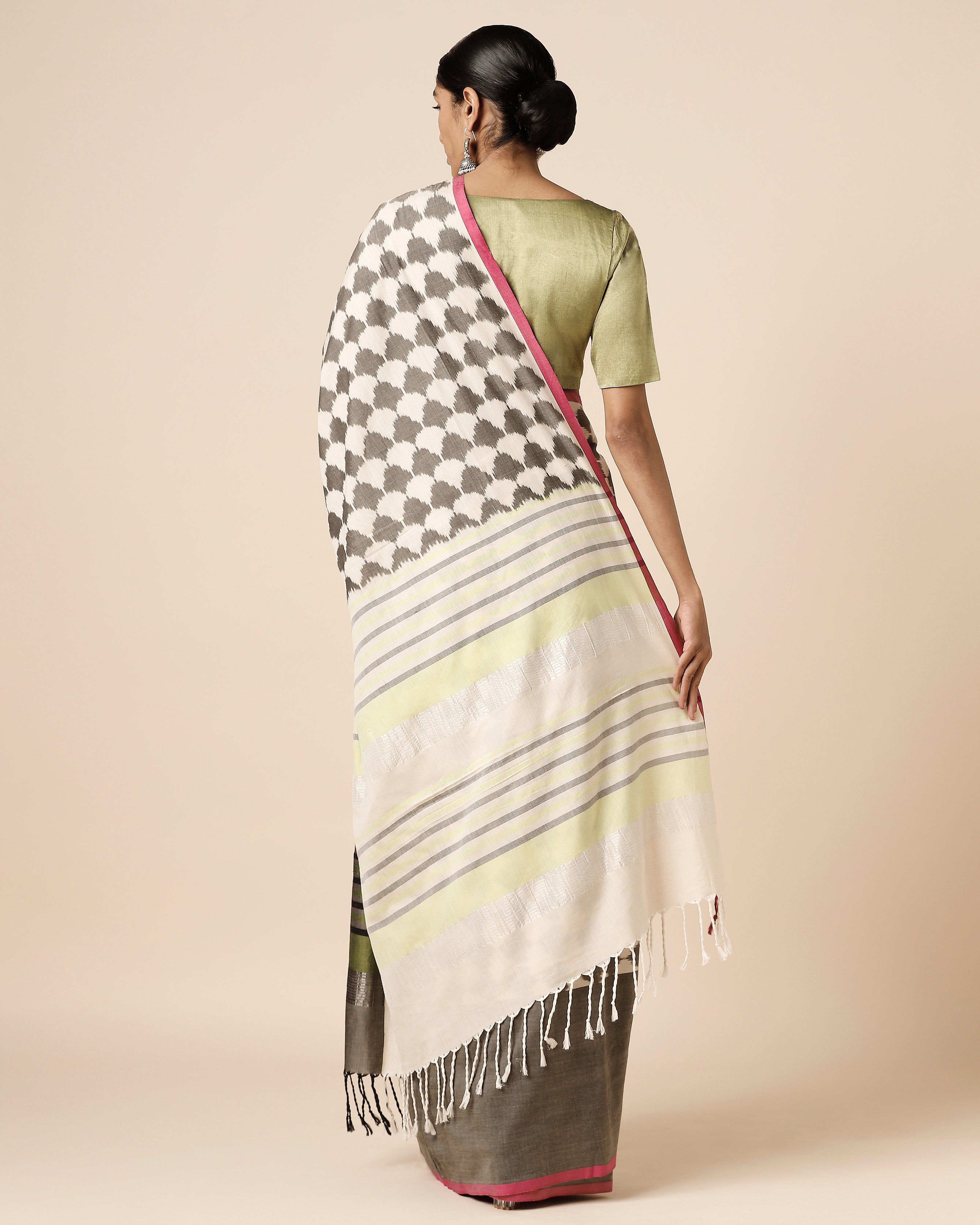 Tayja Pochampally Warp Ikat Cotton Saree