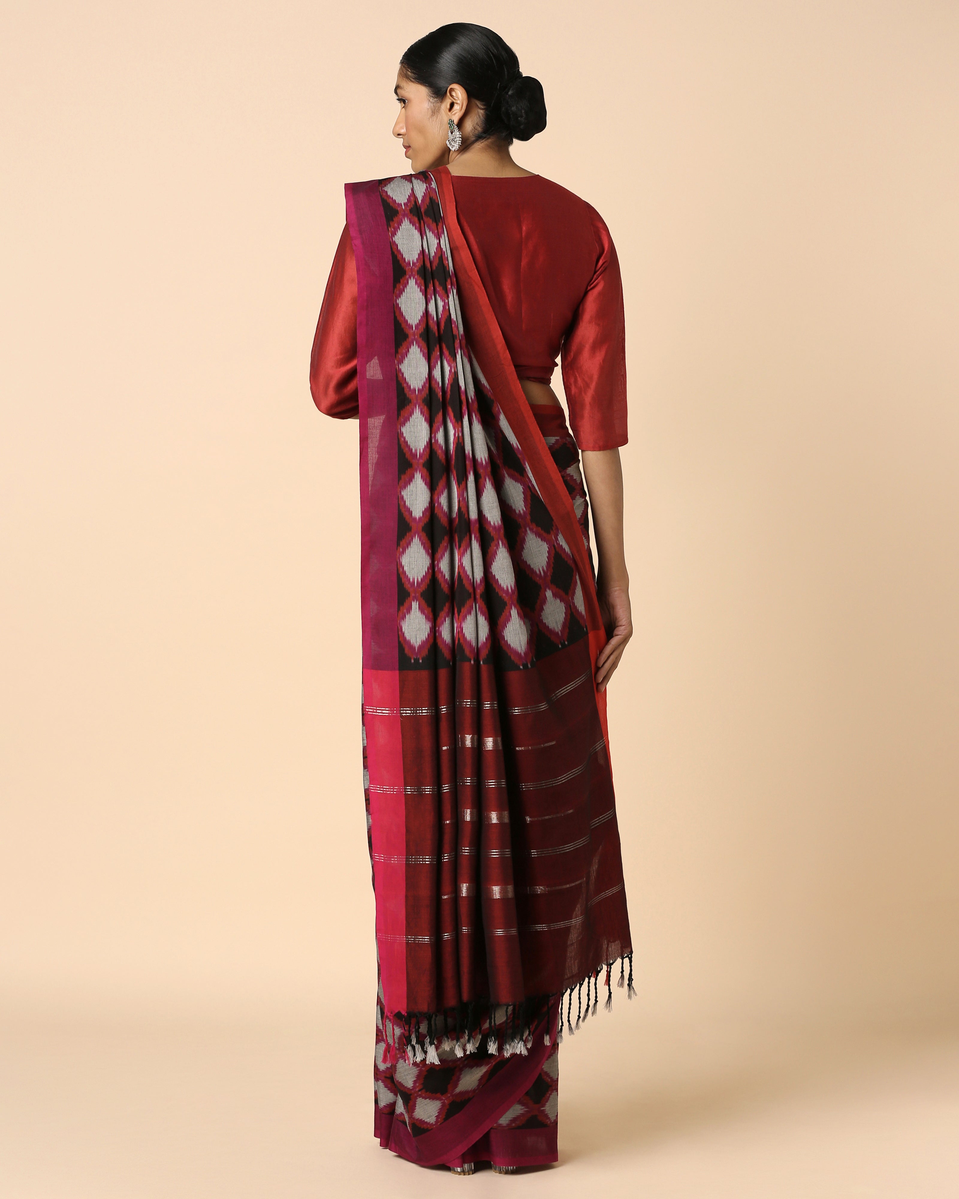 Varna Pochampally Warp Ikat Cotton Saree