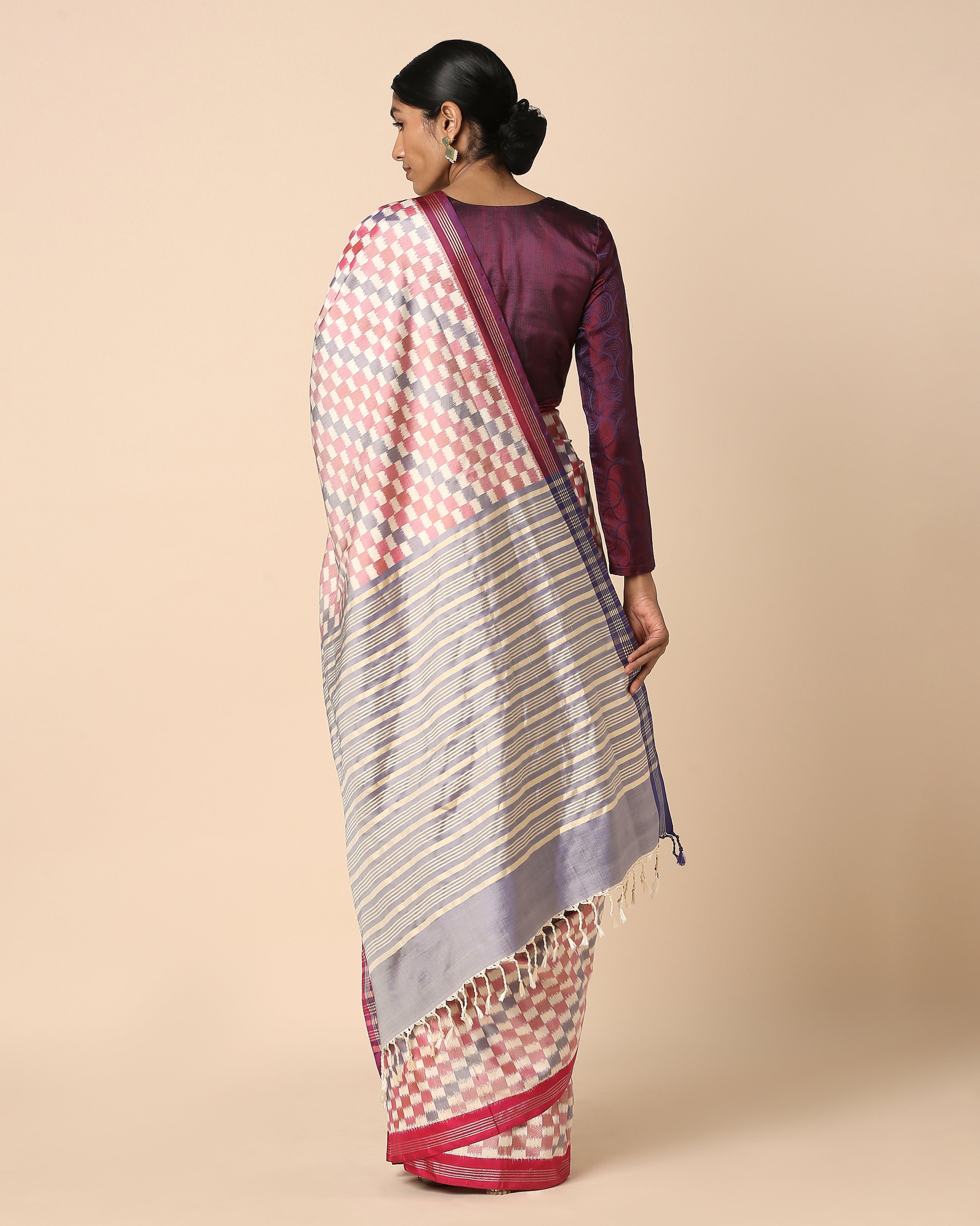 Aayana Pochampally Weft Ikat Silk Saree