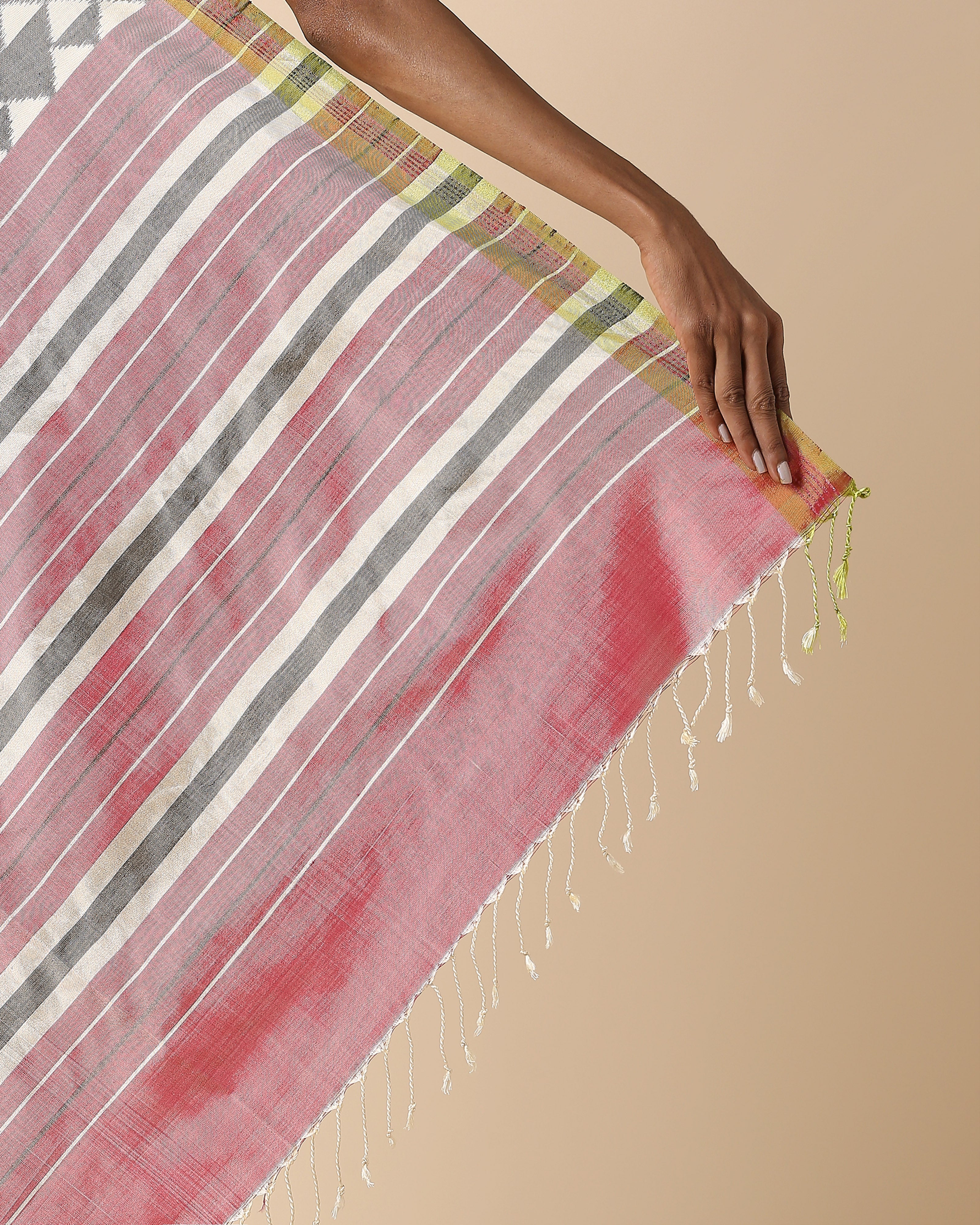 Jini Pochampally Weft Ikat Silk Saree