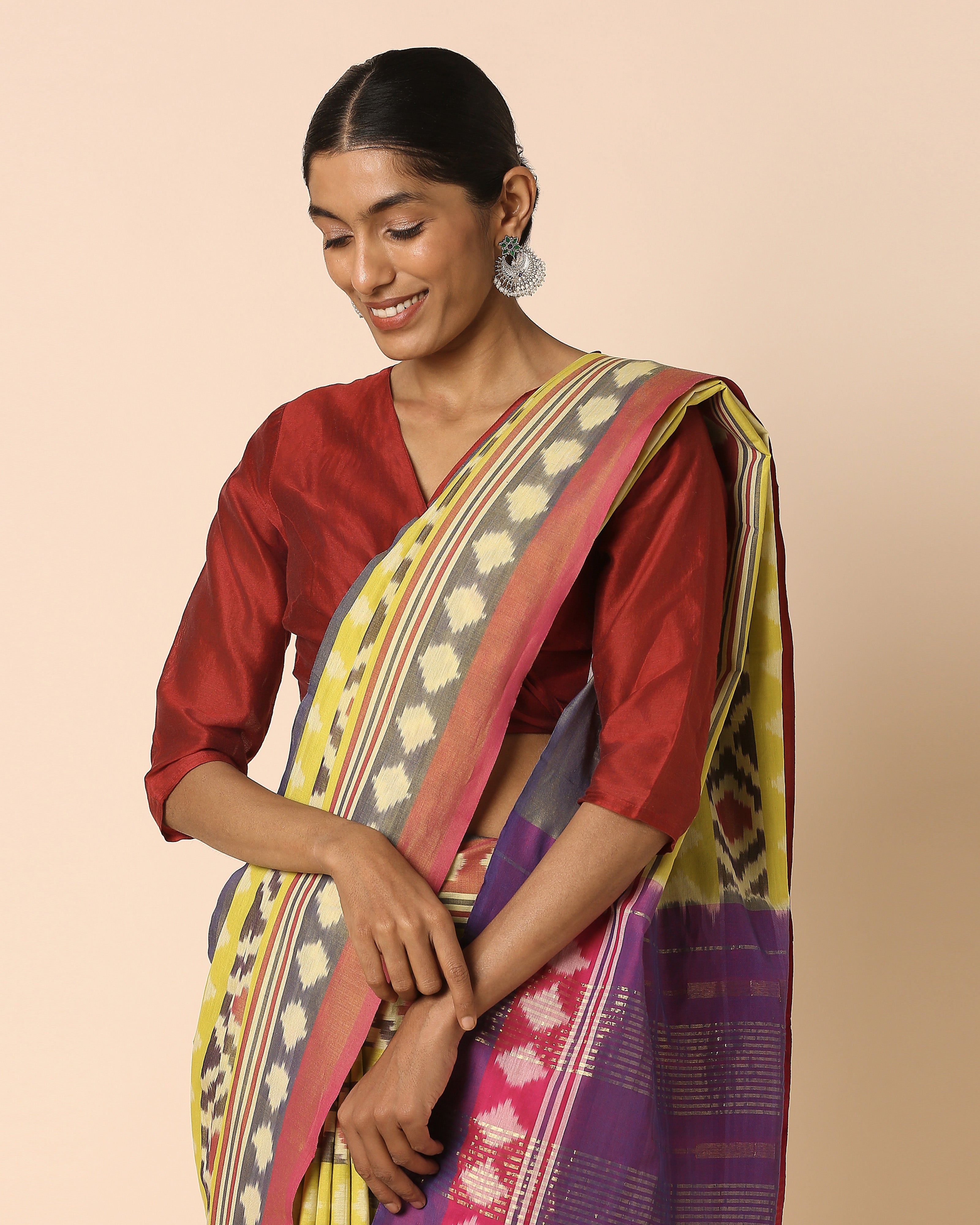 Aadriti Pochampally Warp Ikat Cotton Saree