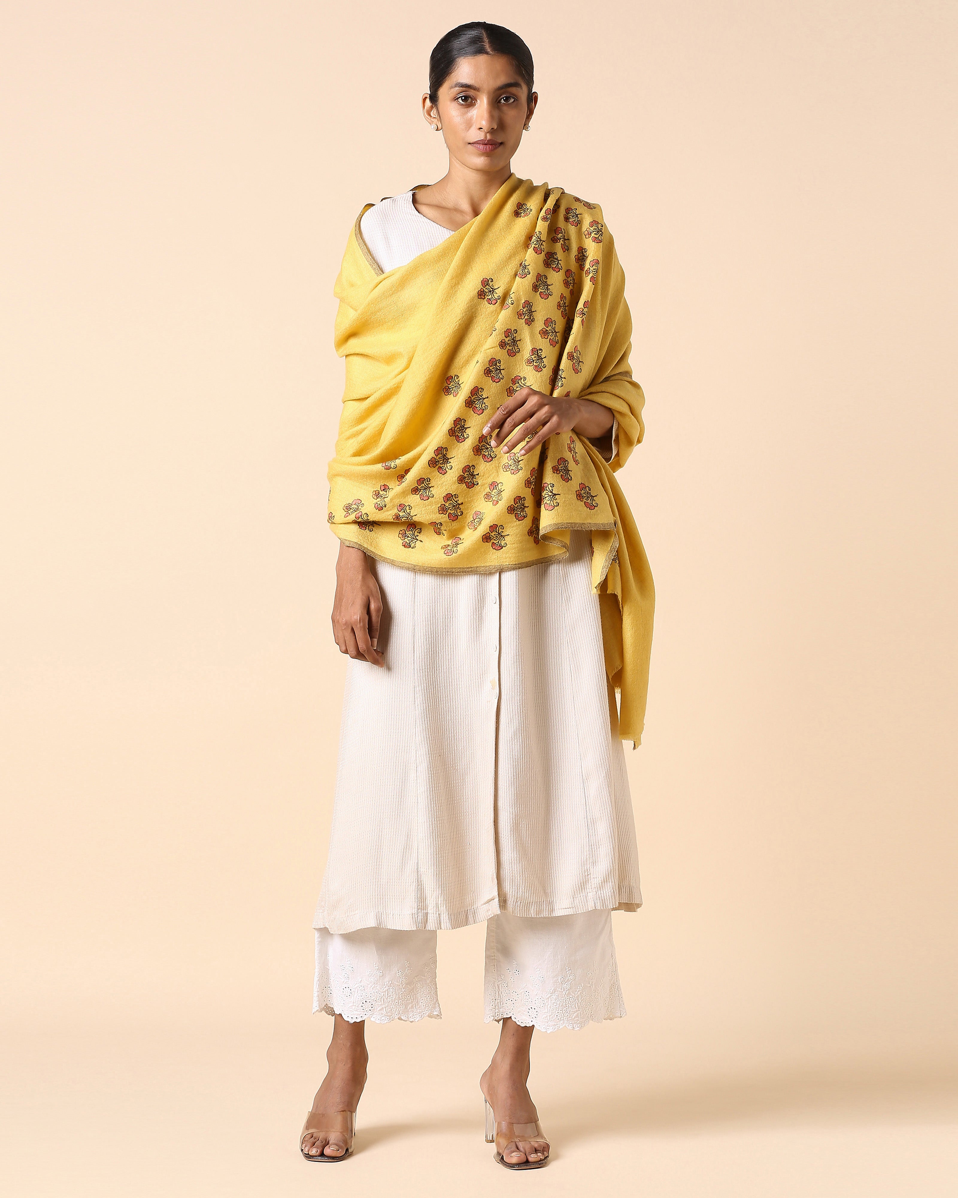 Ruhani Kashmir Sozni Embroidery Pashmina Shawl