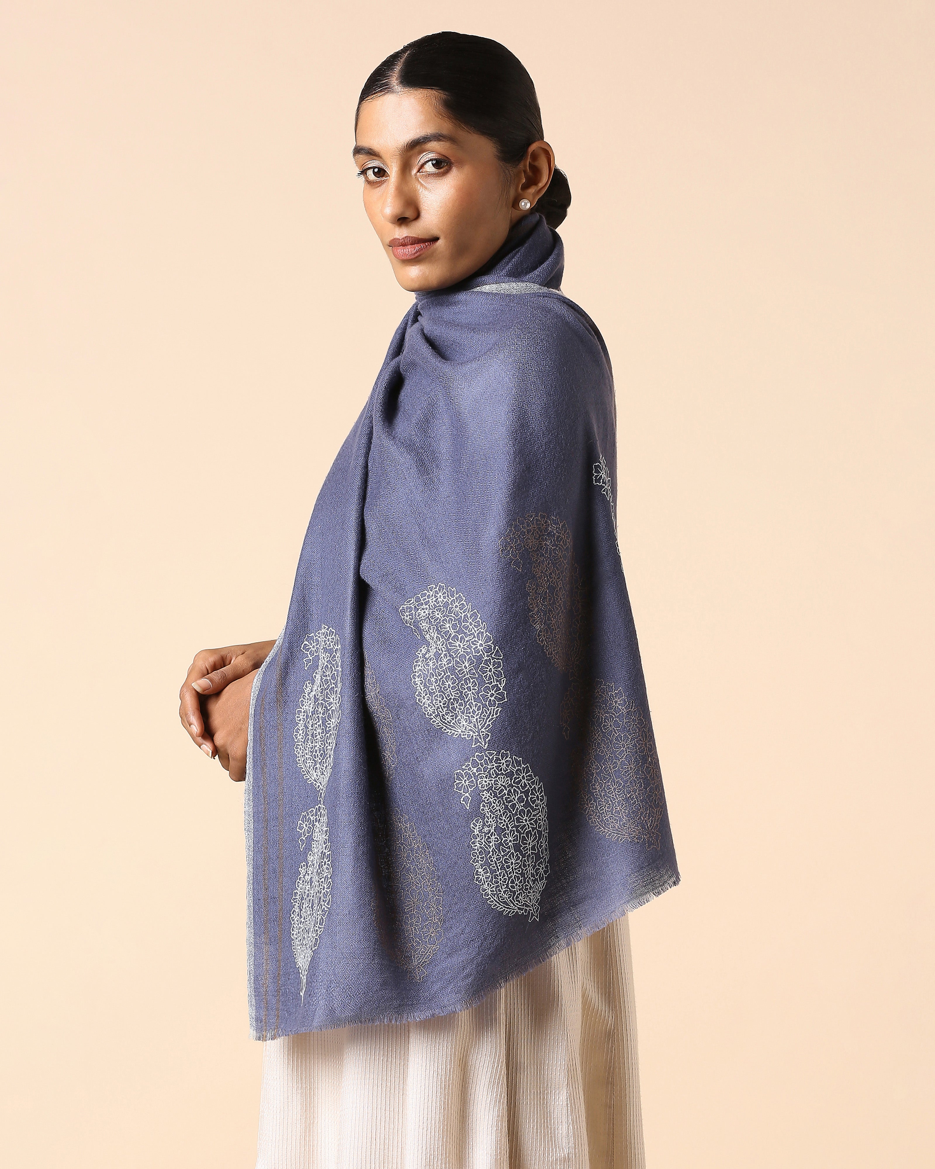 Gauhar Kashmir Sozni Embroidery Pashmina Stole