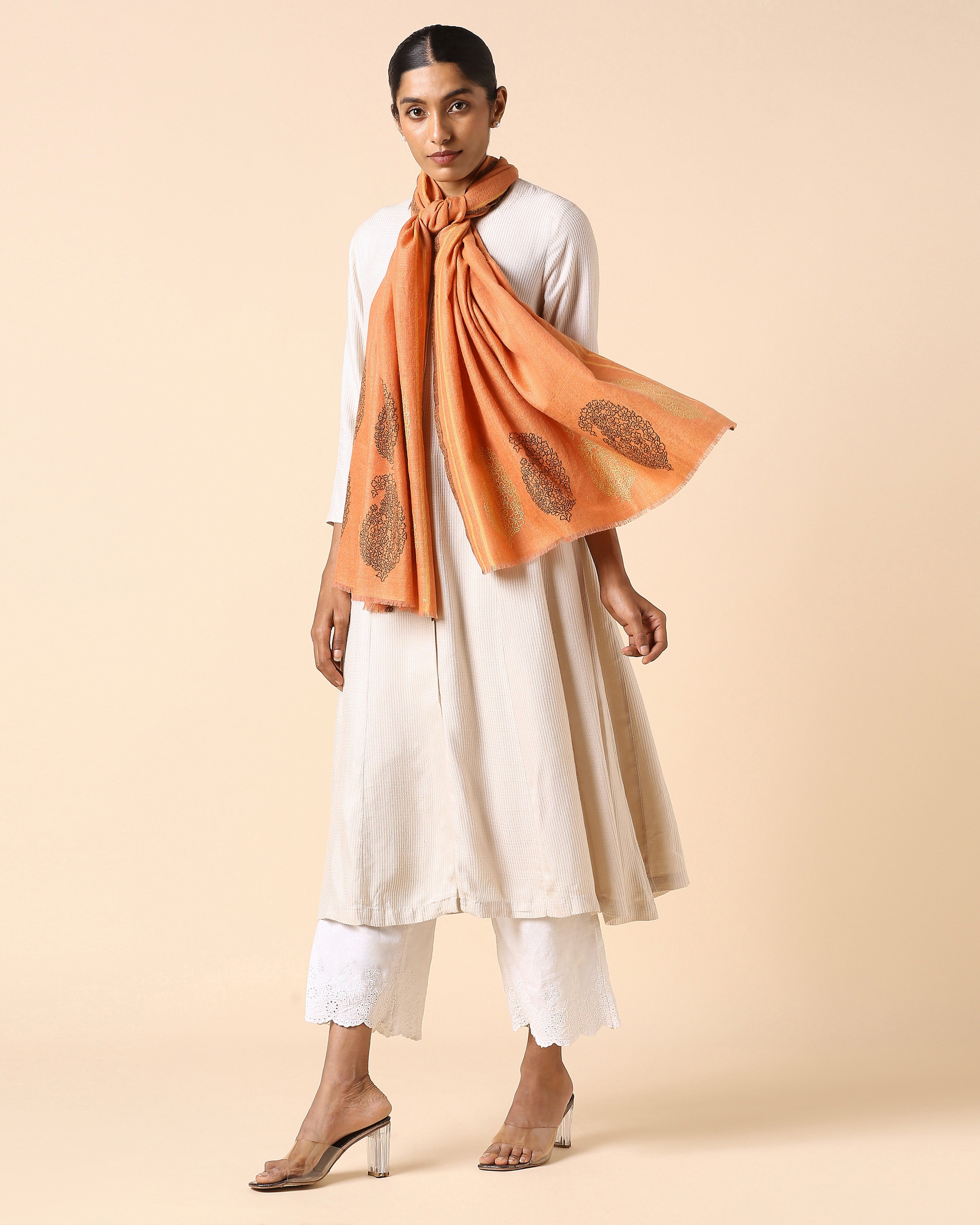 Gauhar Kashmir Sozni Embroidery Pashmina Stole