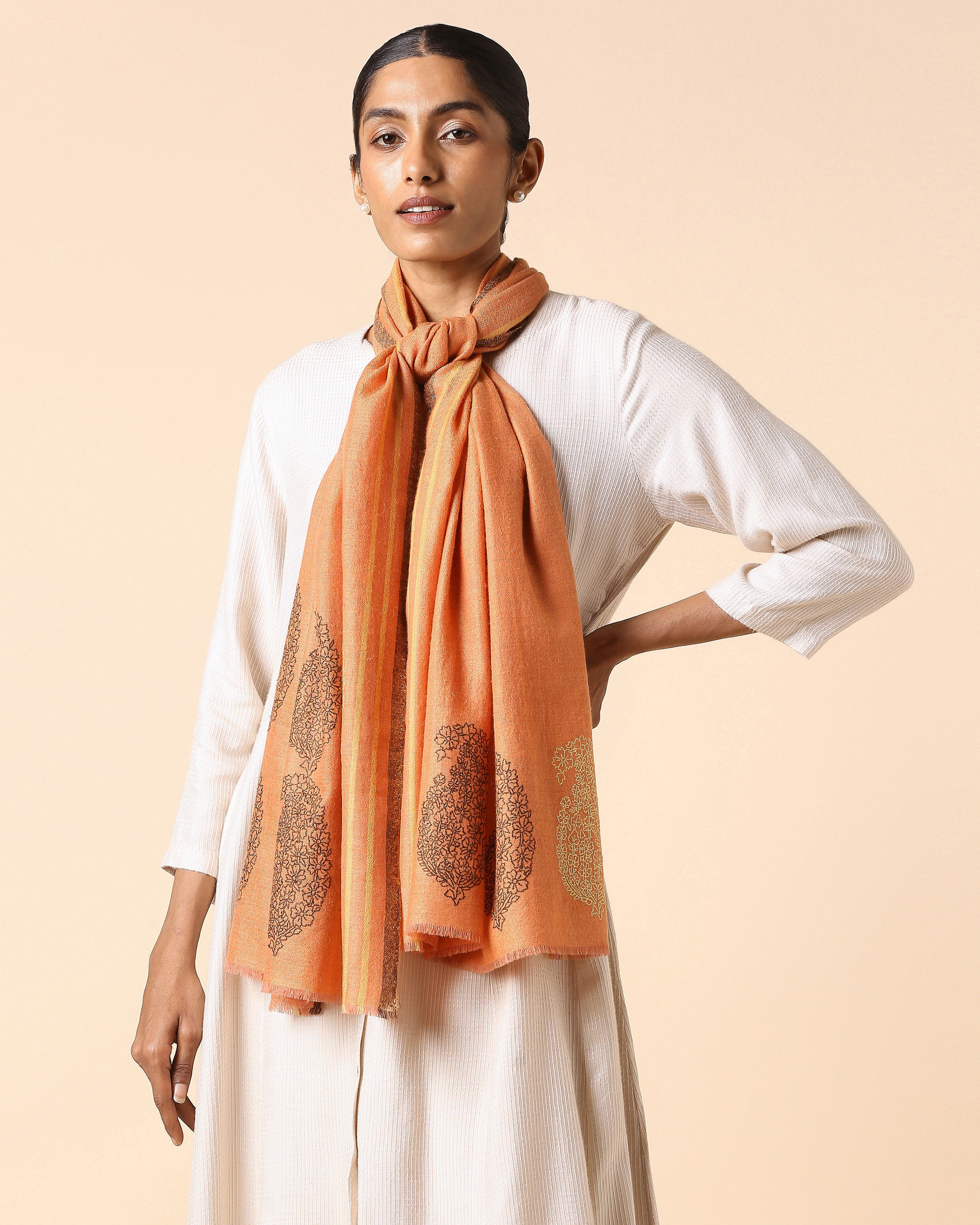 Gauhar Kashmir Sozni Embroidery Pashmina Stole