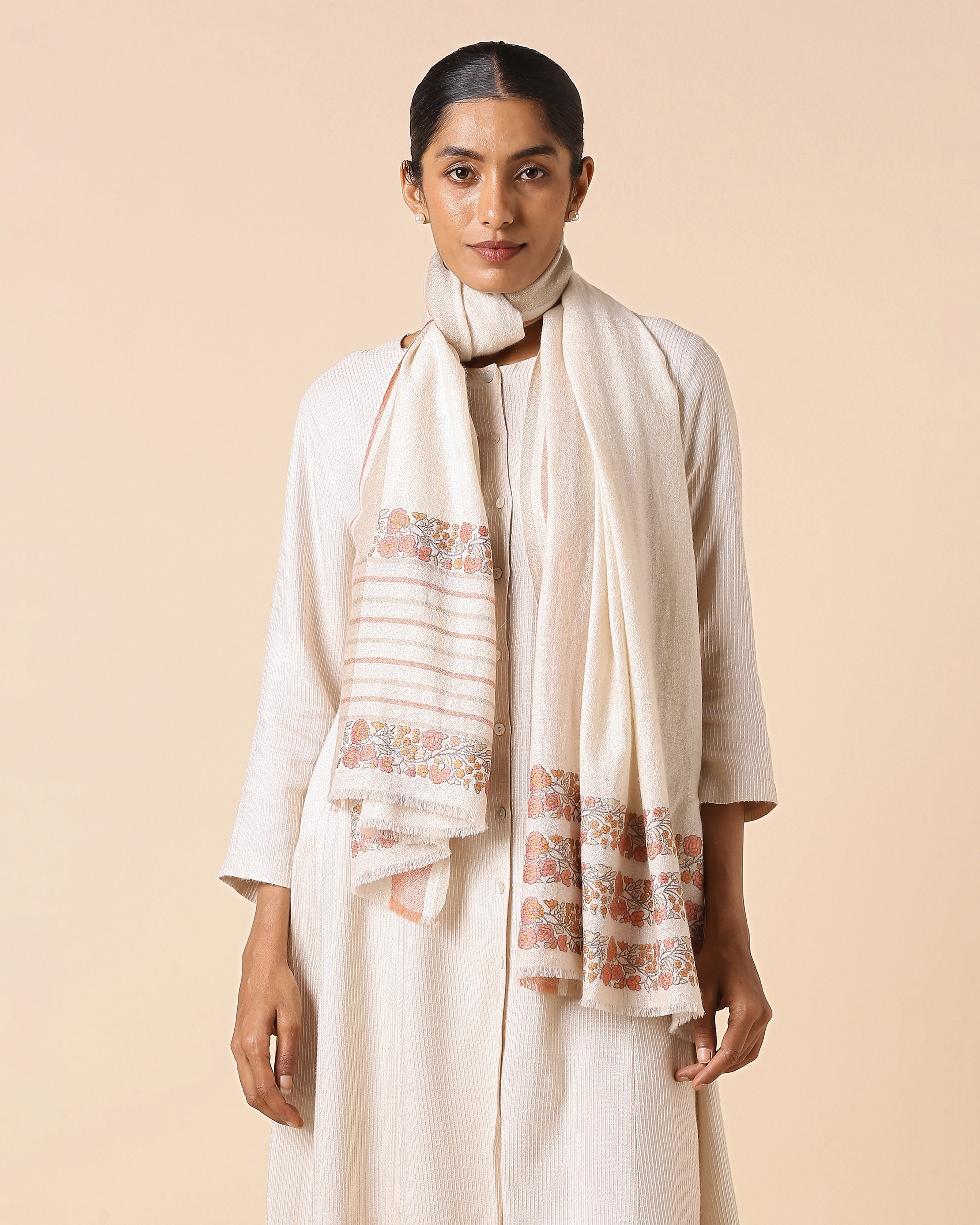 Ishika Kashmir Sozni Embroidery Pashmina Stole