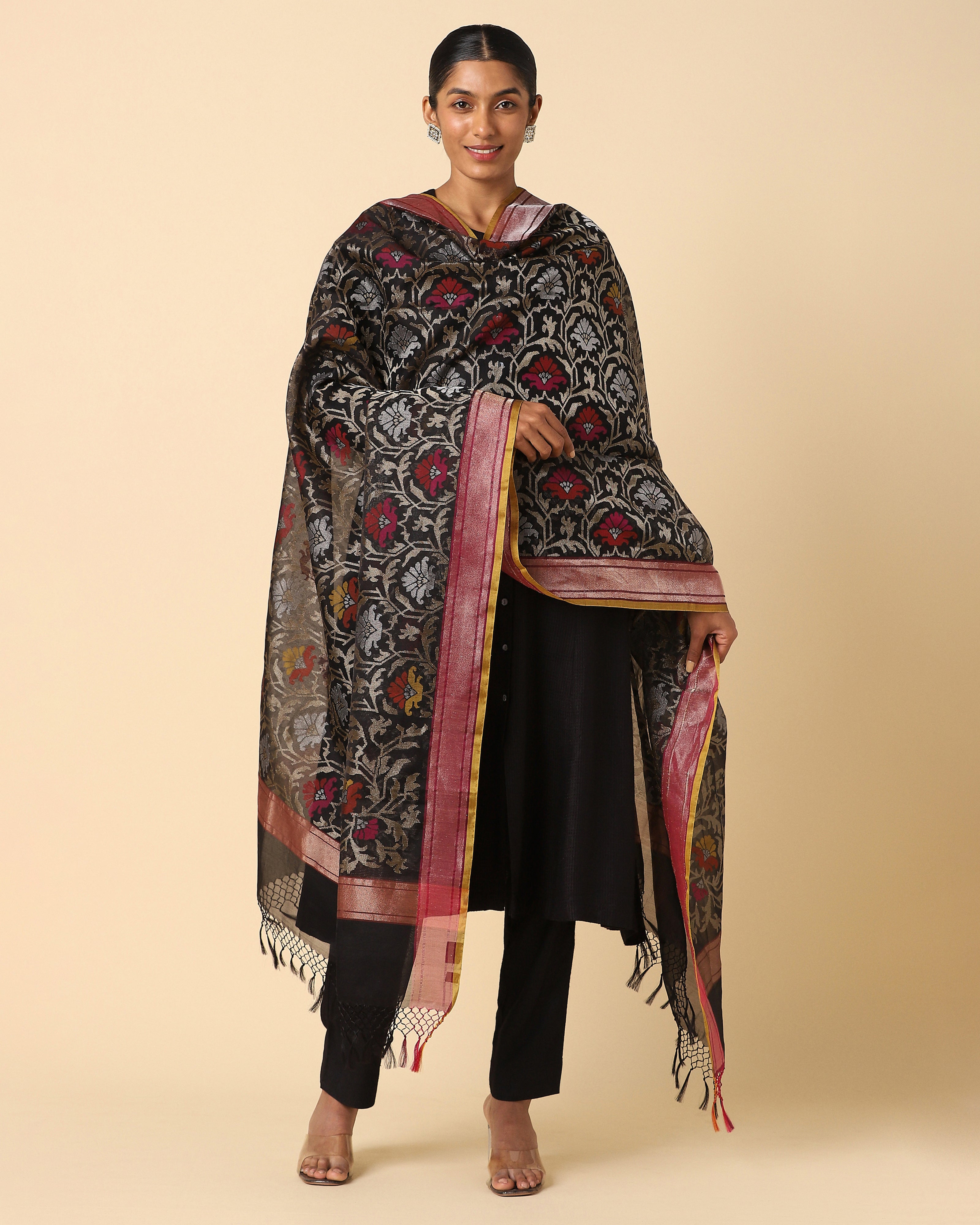 Laksh Banarasi Jamdani Silk Cotton Dupatta