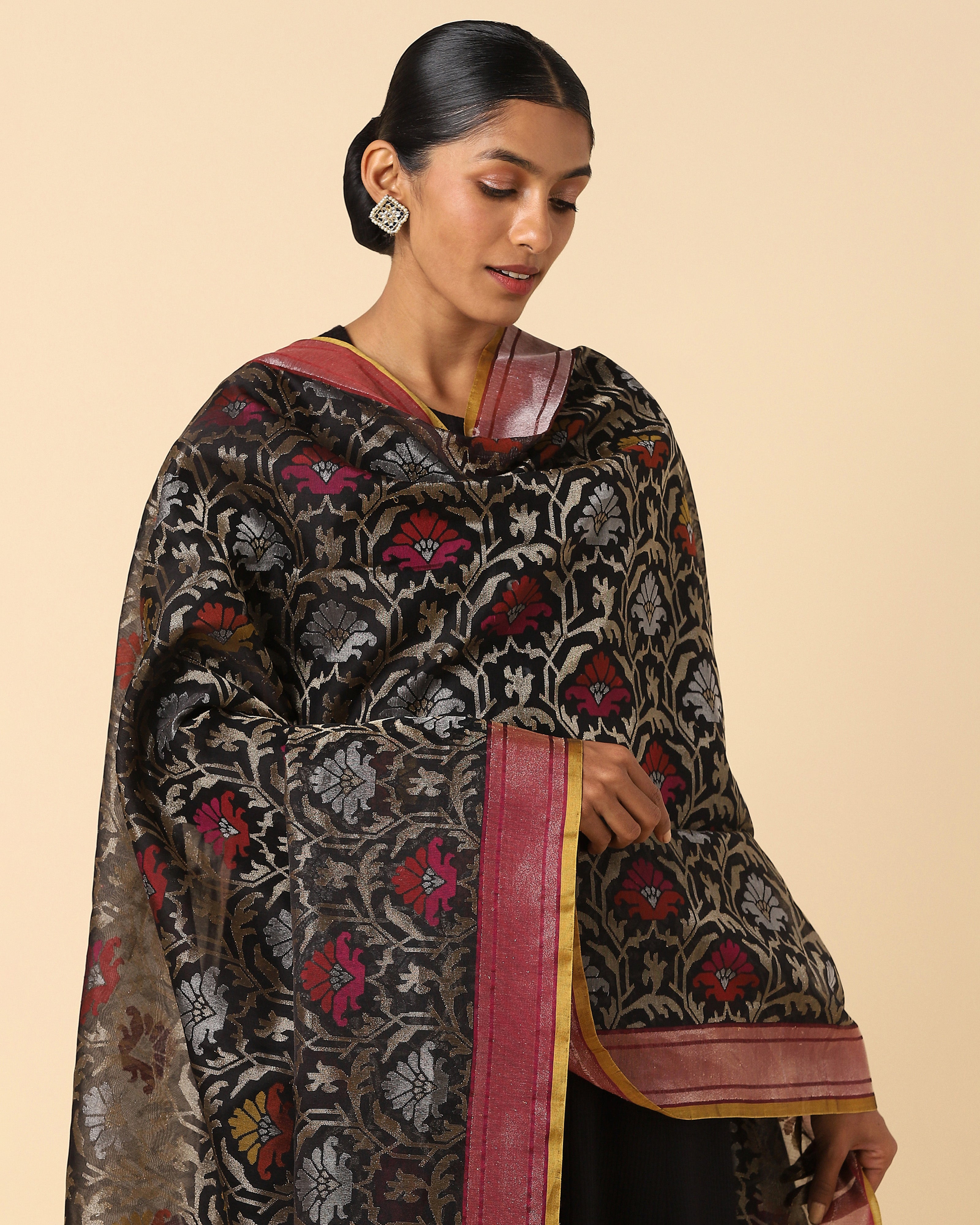 Laksh Banarasi Jamdani Silk Cotton Dupatta