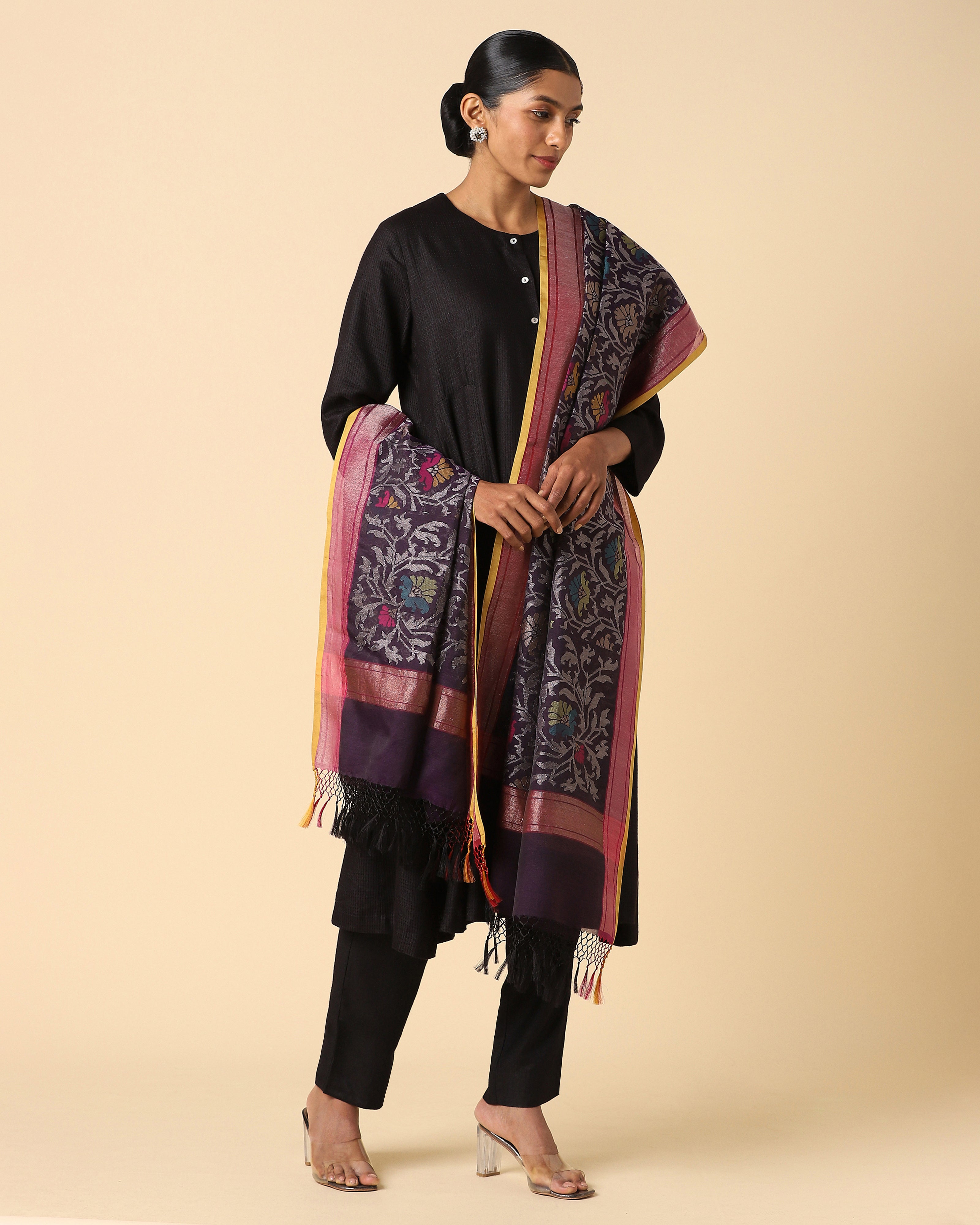 Laksh Banarasi Jamdani Silk Cotton Dupatta