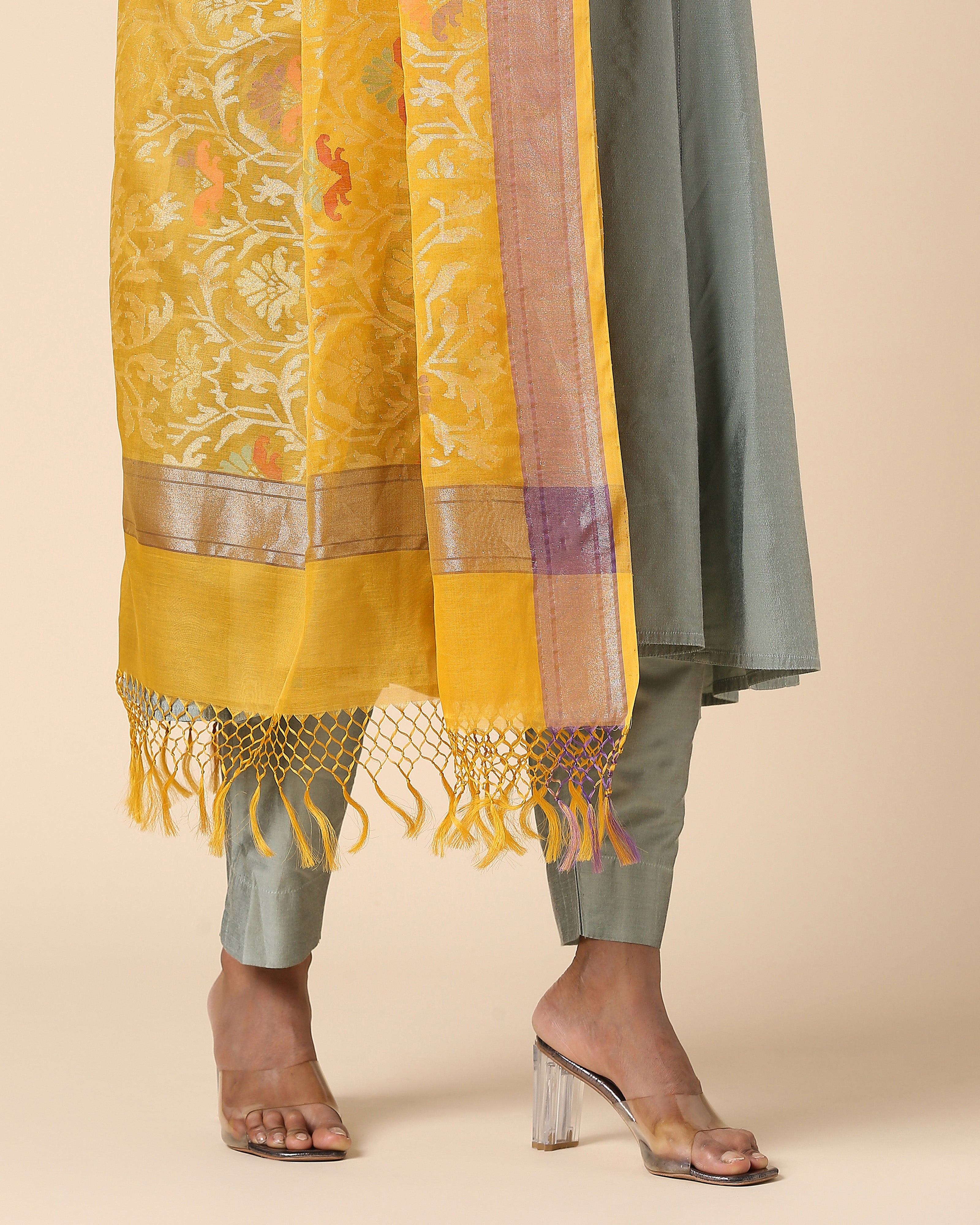 Laksh Banarasi Jamdani Silk Cotton Dupatta