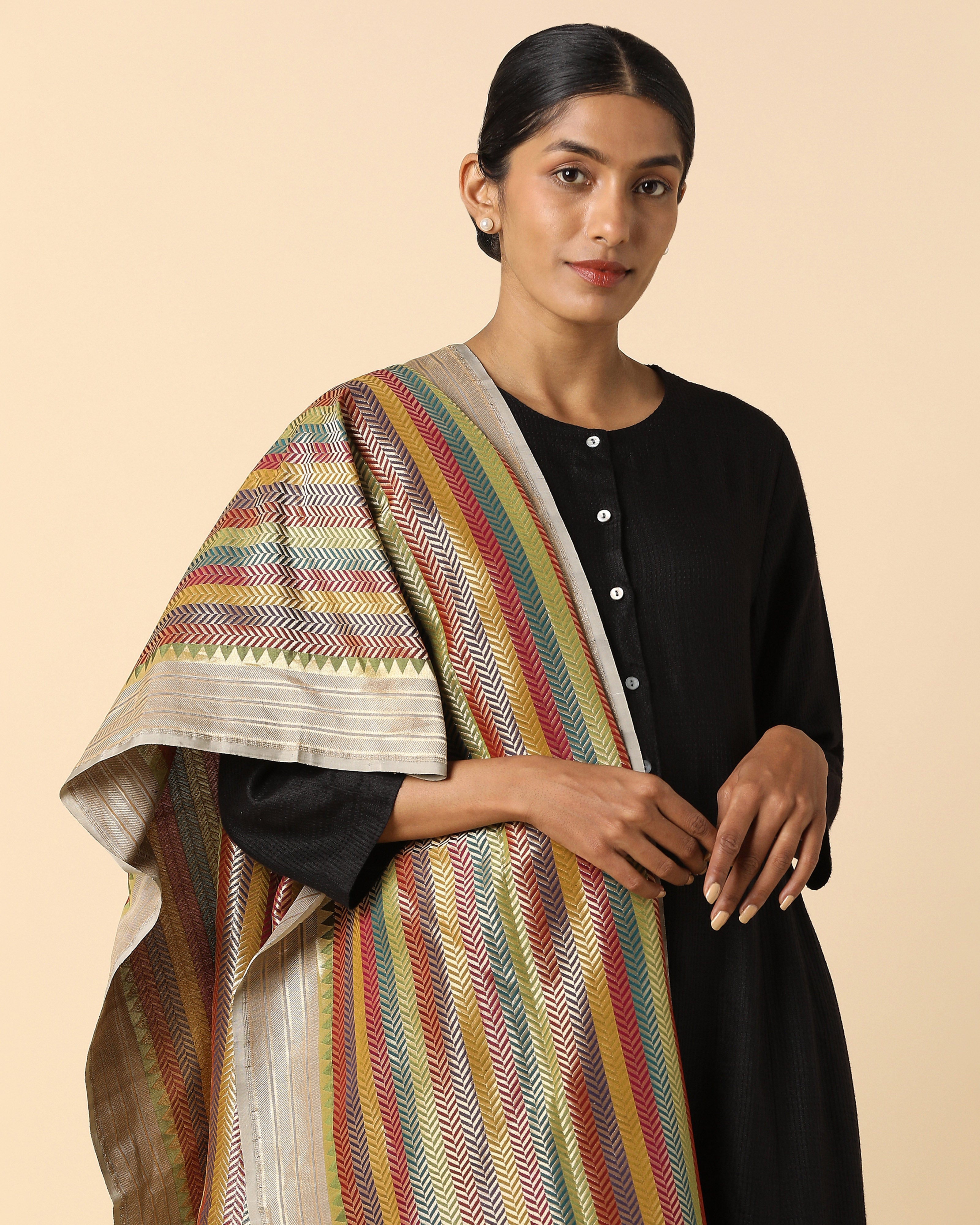 Papiya Banarasi Cutwork Silk Dupatta