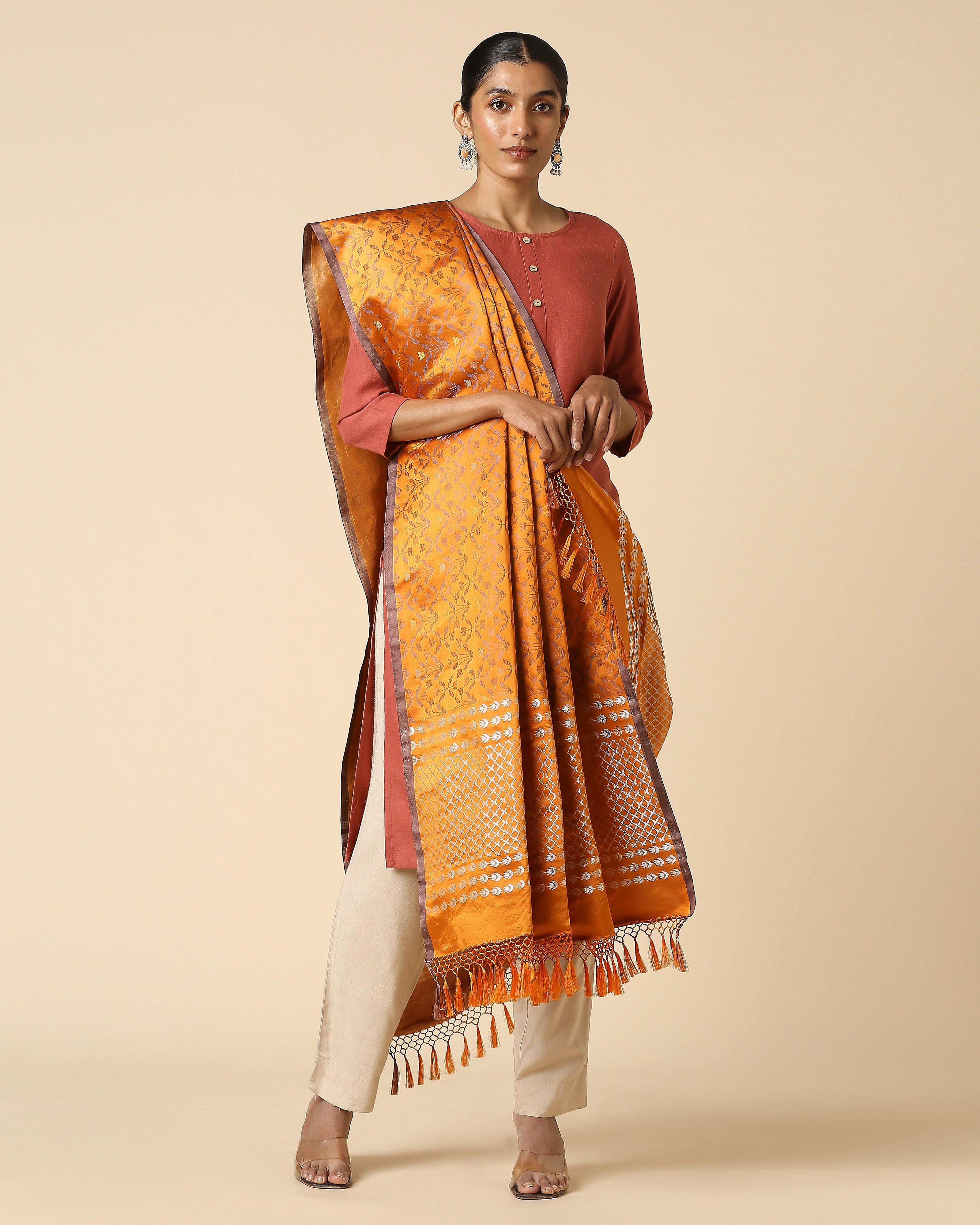 Shilpita Banarasi Tanchoi Silk Dupatta