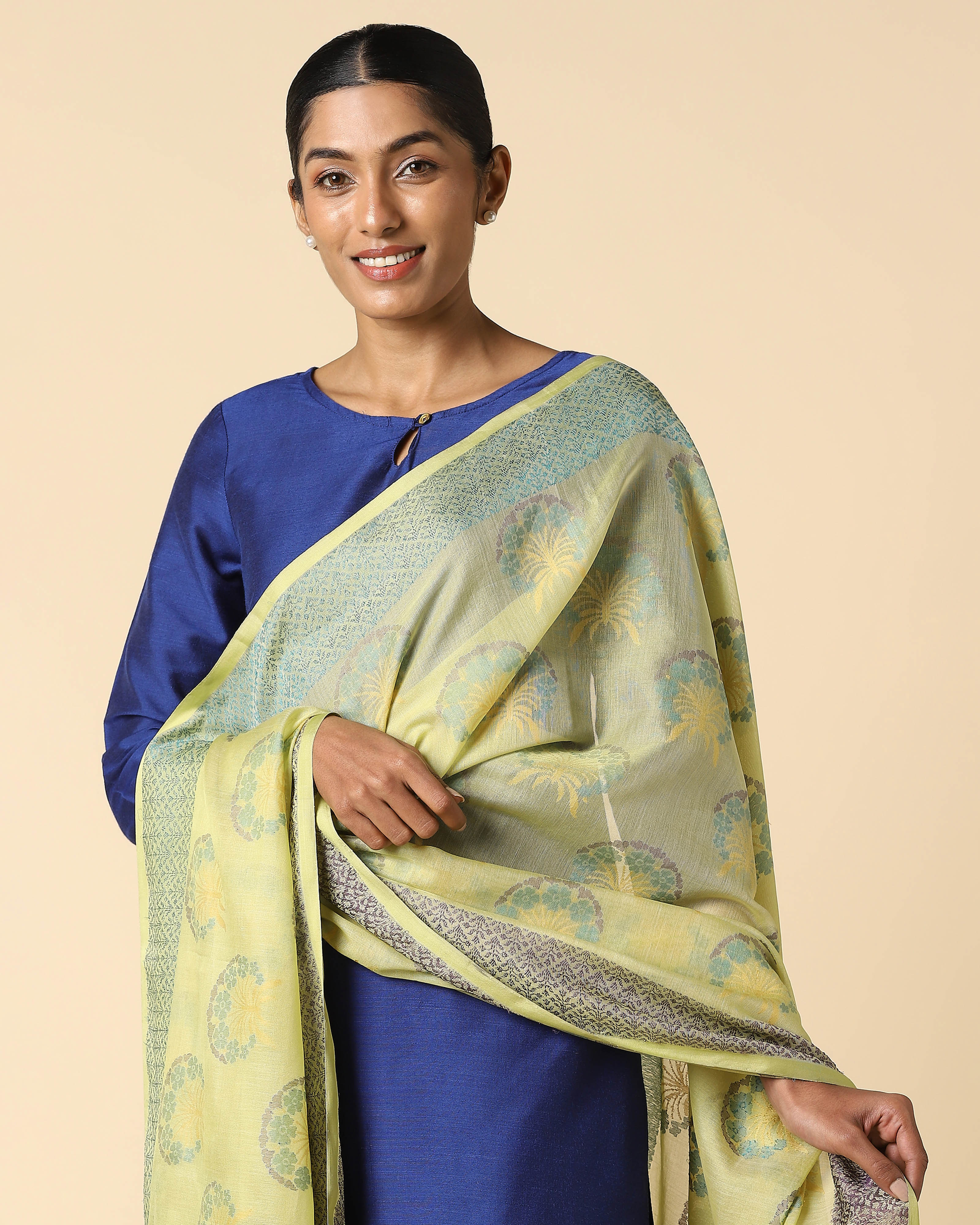 Anwitha Banarasi Jamdani Silk Cotton Dupatta