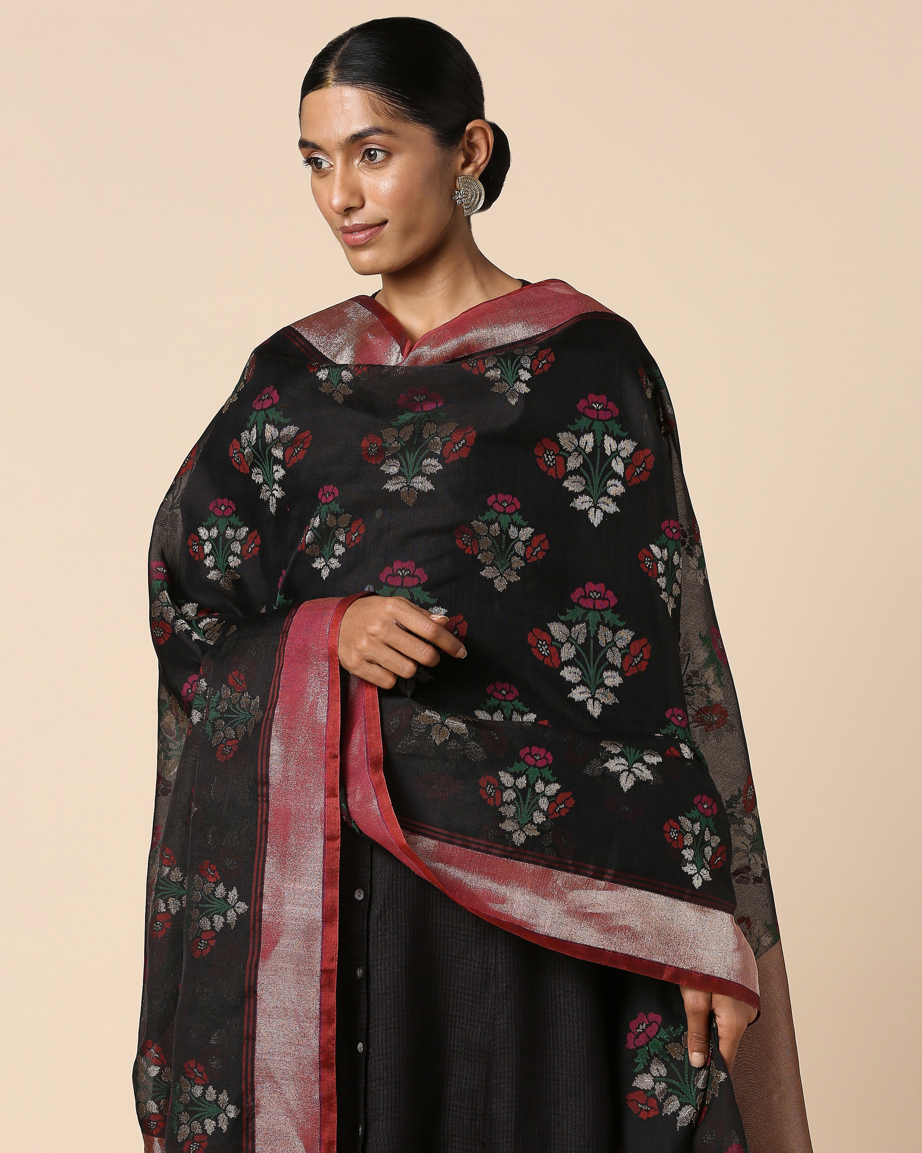 Bhavini Banarasi Jamdani Silk Cotton Dupatta