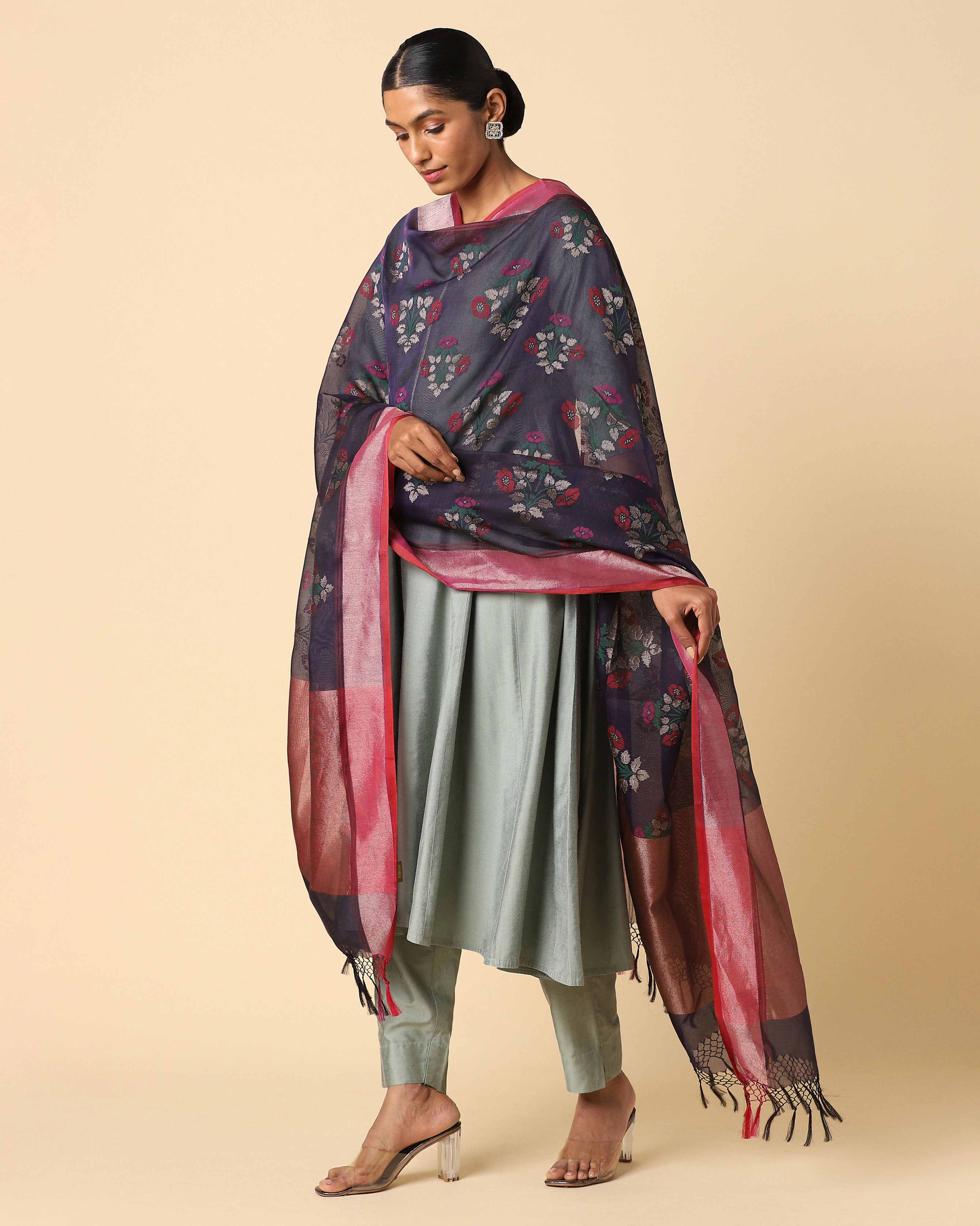 Bhavini Banarasi Jamdani Silk Cotton Dupatta